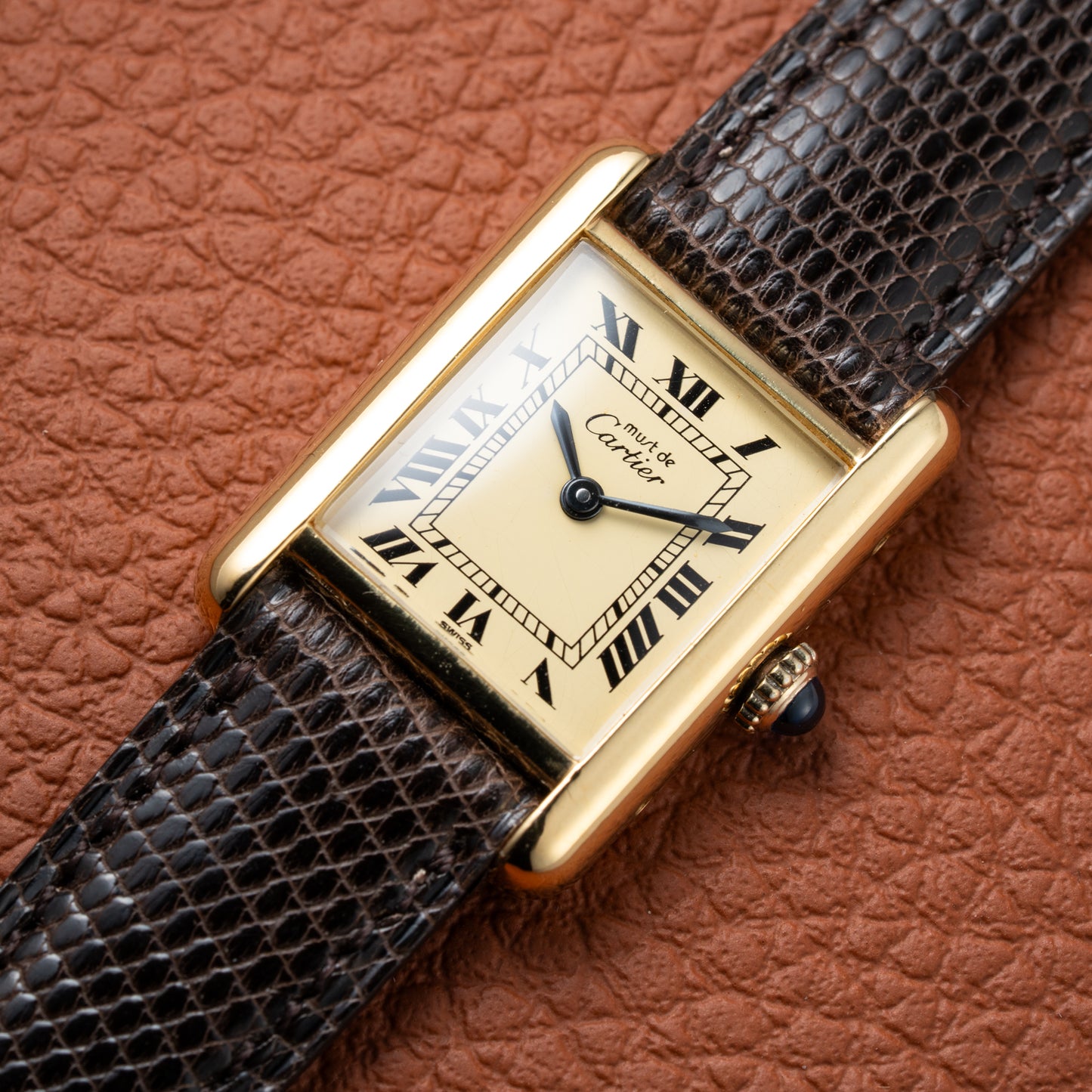 Cartier Tank Vermeil Roman Lemon Dial PM