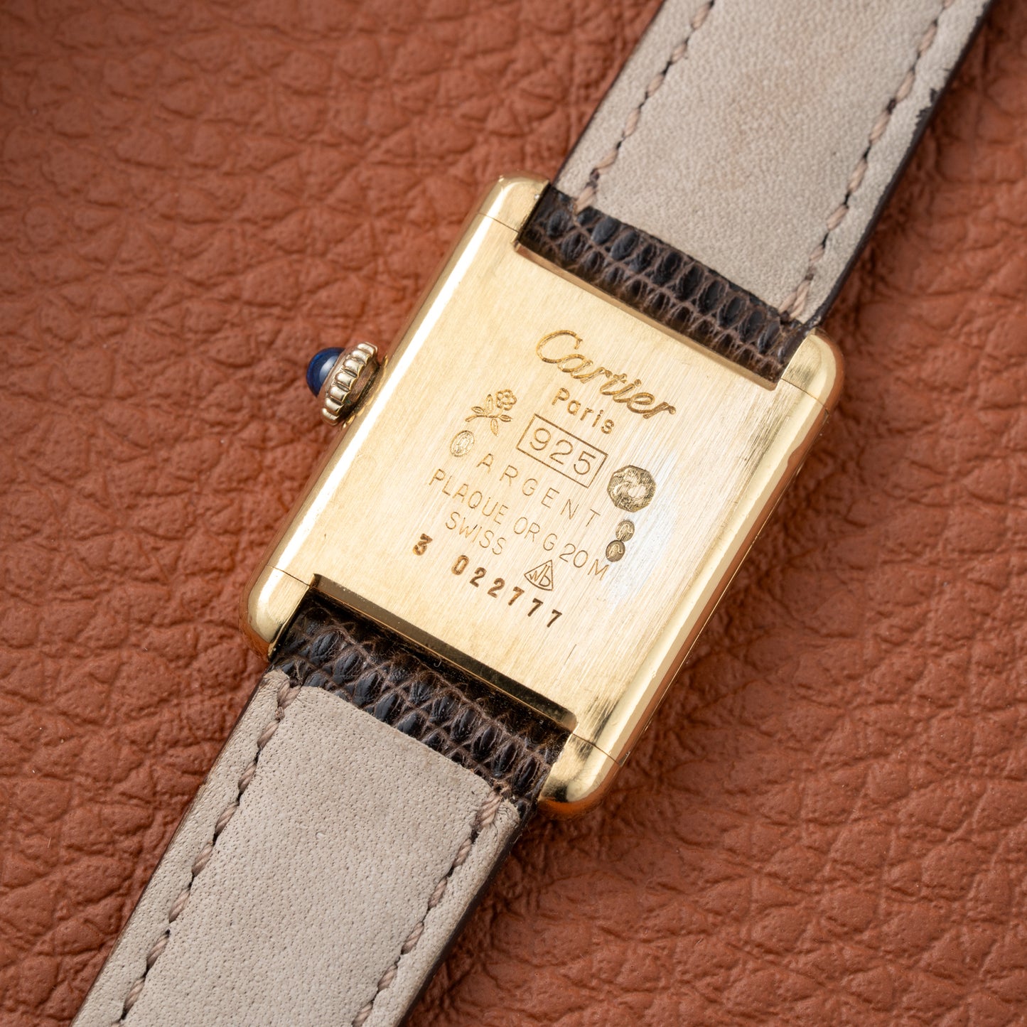 Cartier Tank Vermeil Roman Lemon Dial PM