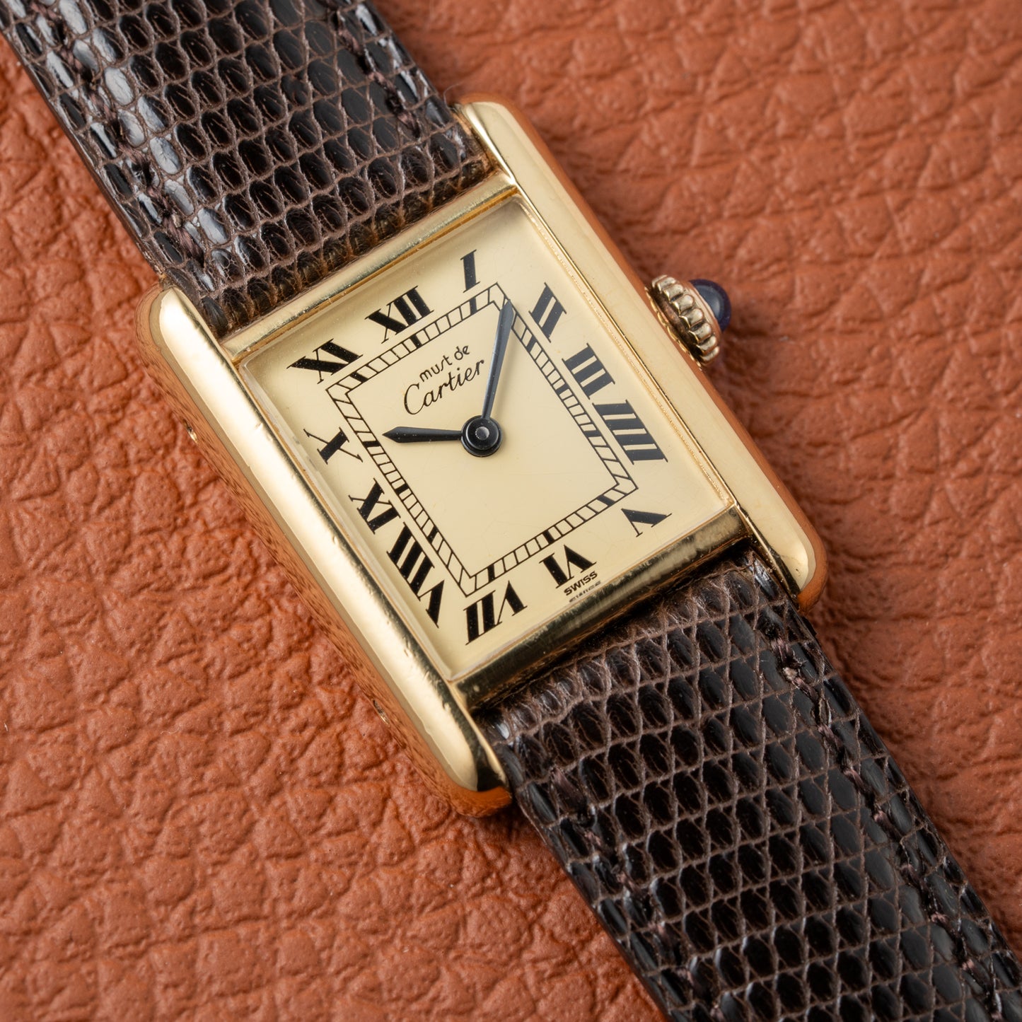 Cartier Tank Vermeil Roman Lemon Dial PM