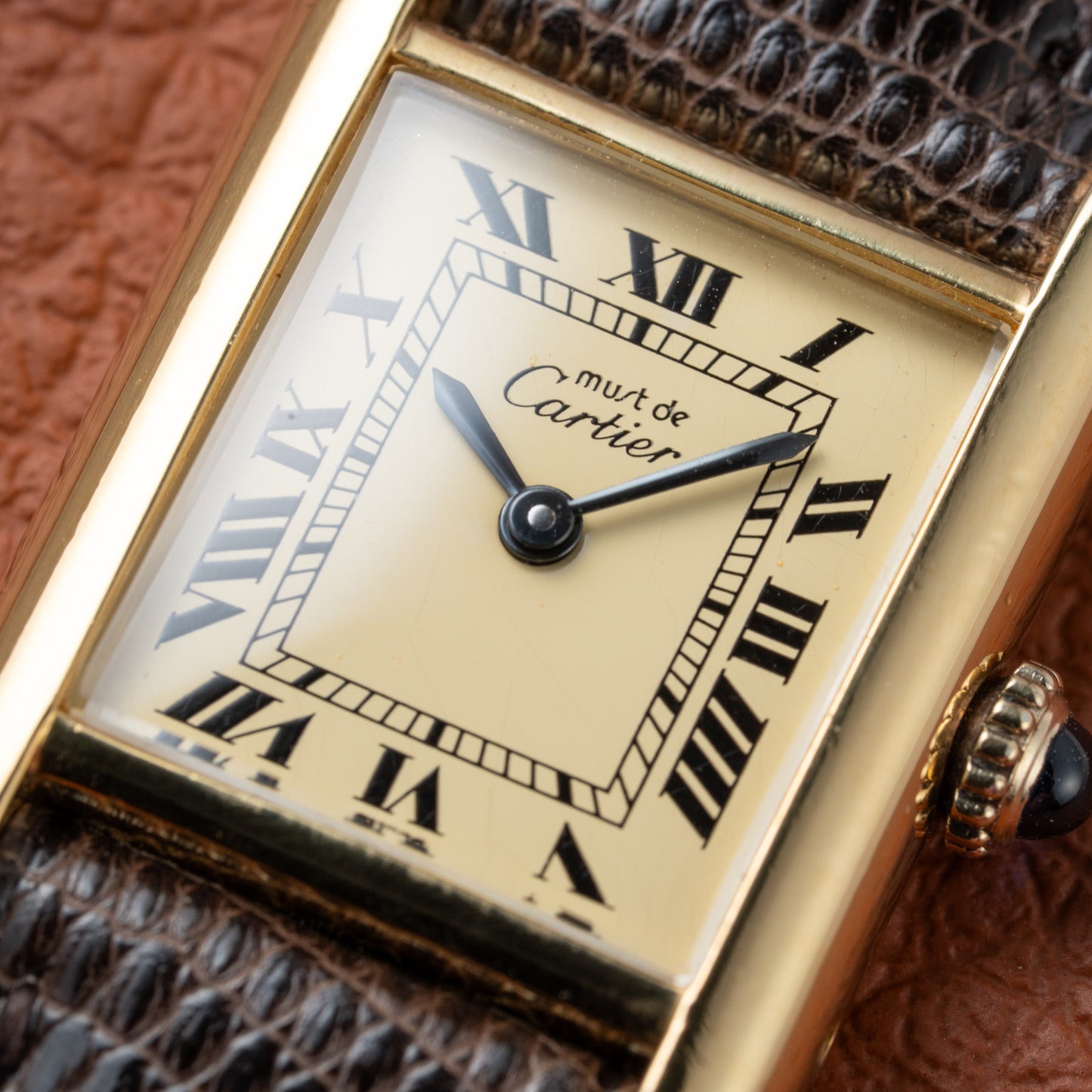 Cartier Tank Vermeil Roman Lemon Dial PM