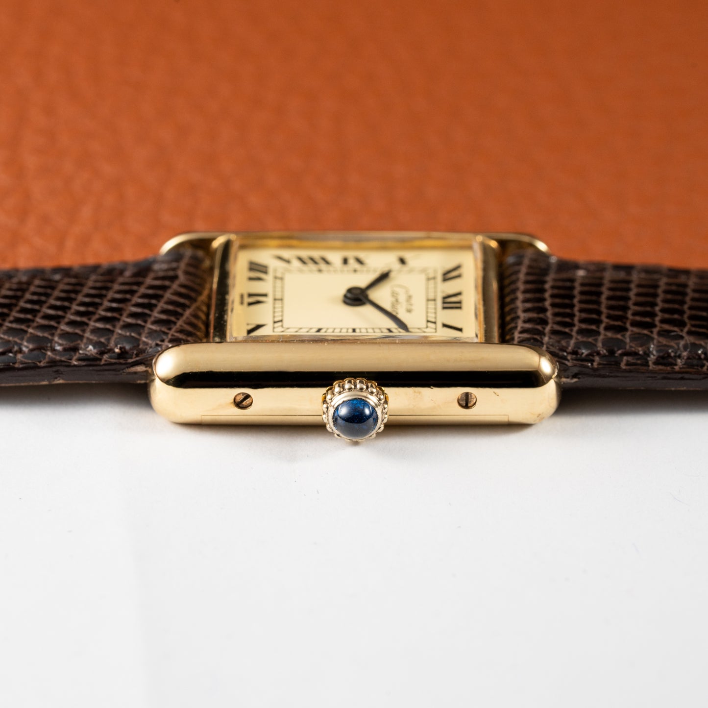 Cartier Tank Vermeil Roman Lemon Dial PM