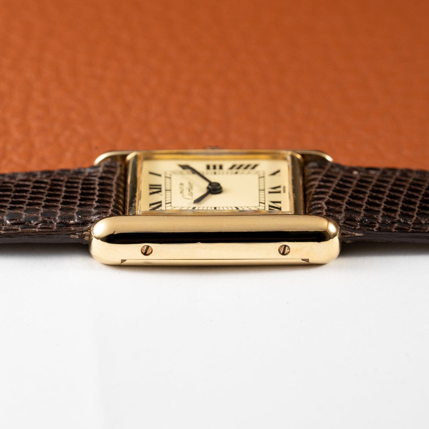 Cartier Tank Vermeil Roman Lemon Dial PM