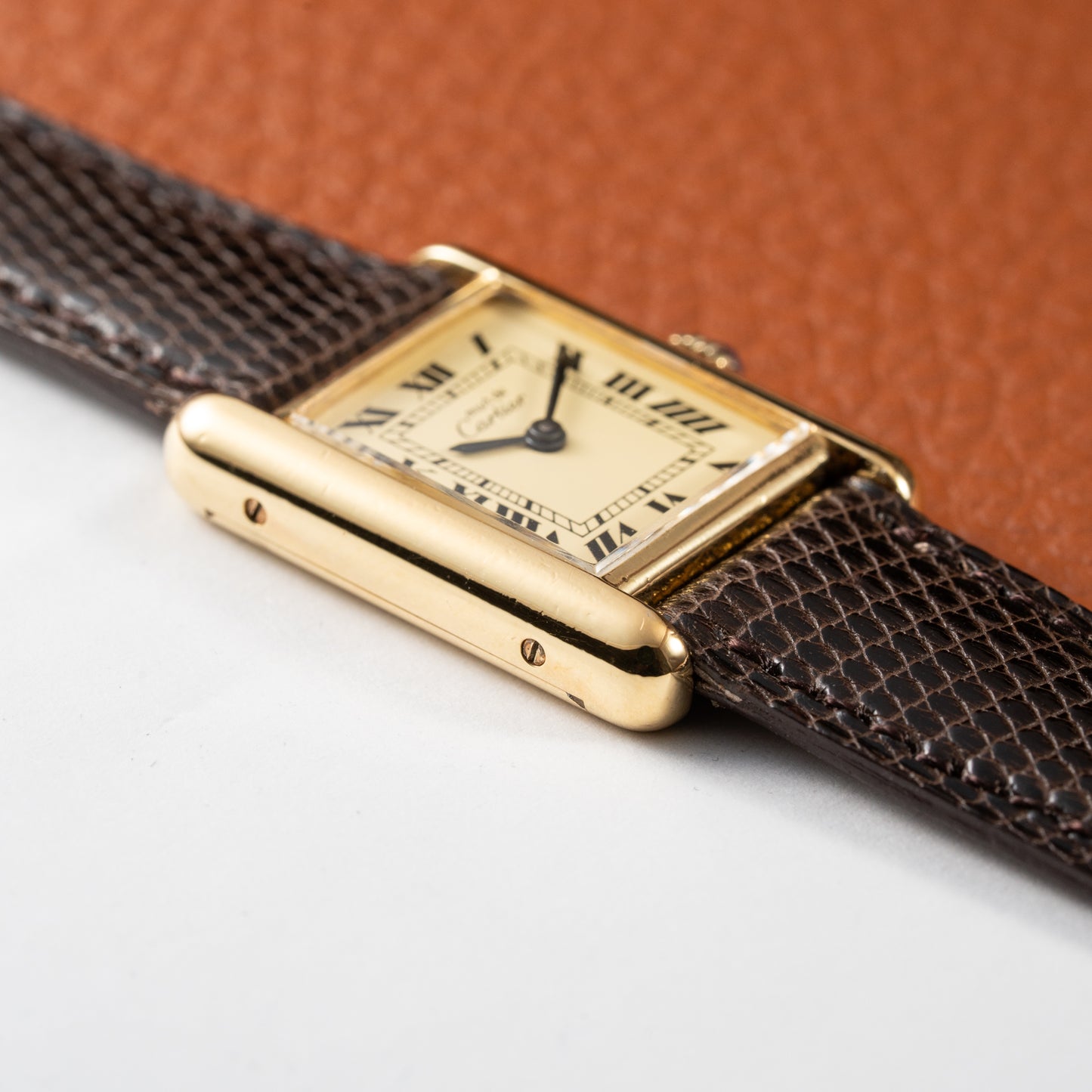 Cartier Tank Vermeil Roman Lemon Dial PM