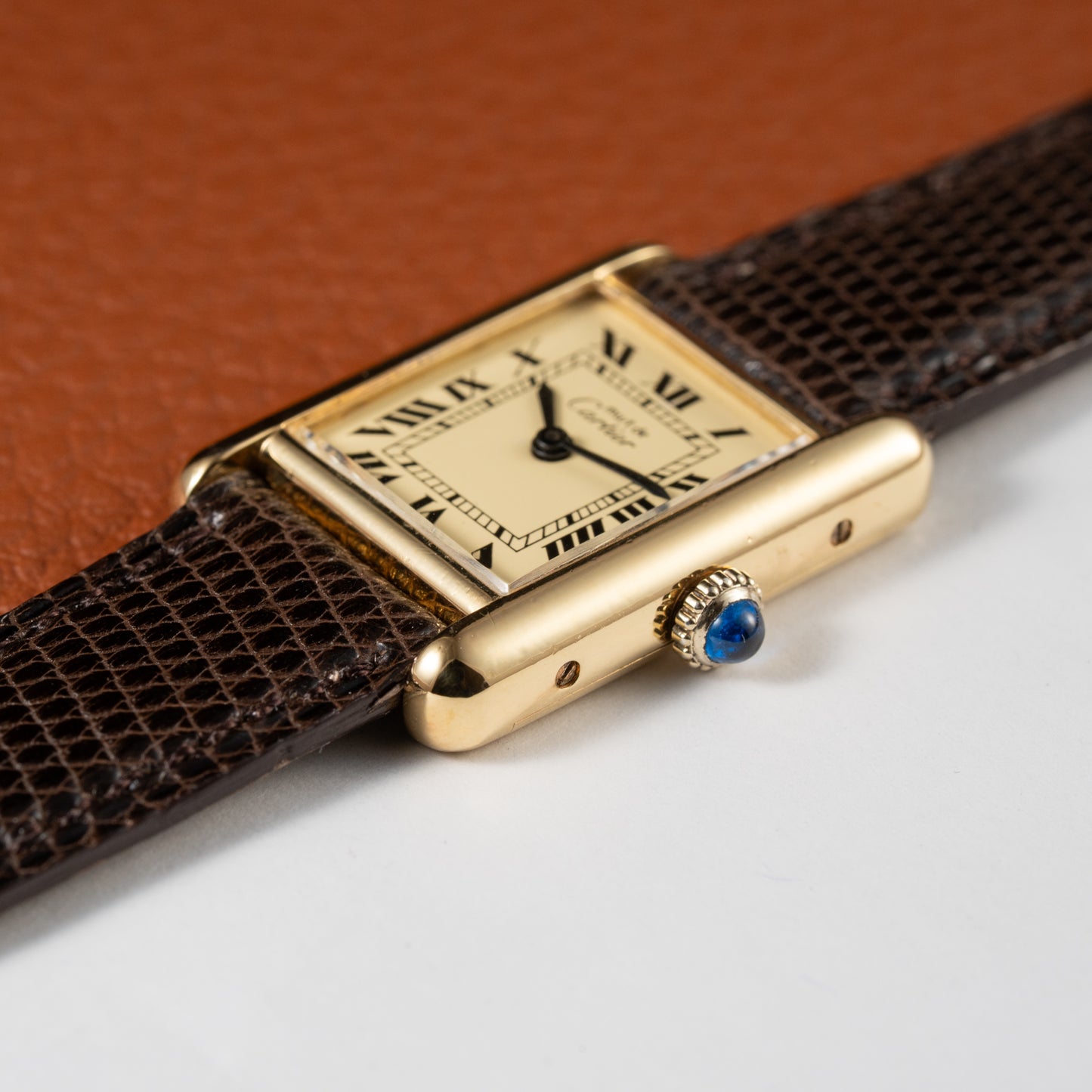 Cartier Tank Vermeil Roman Lemon Dial PM