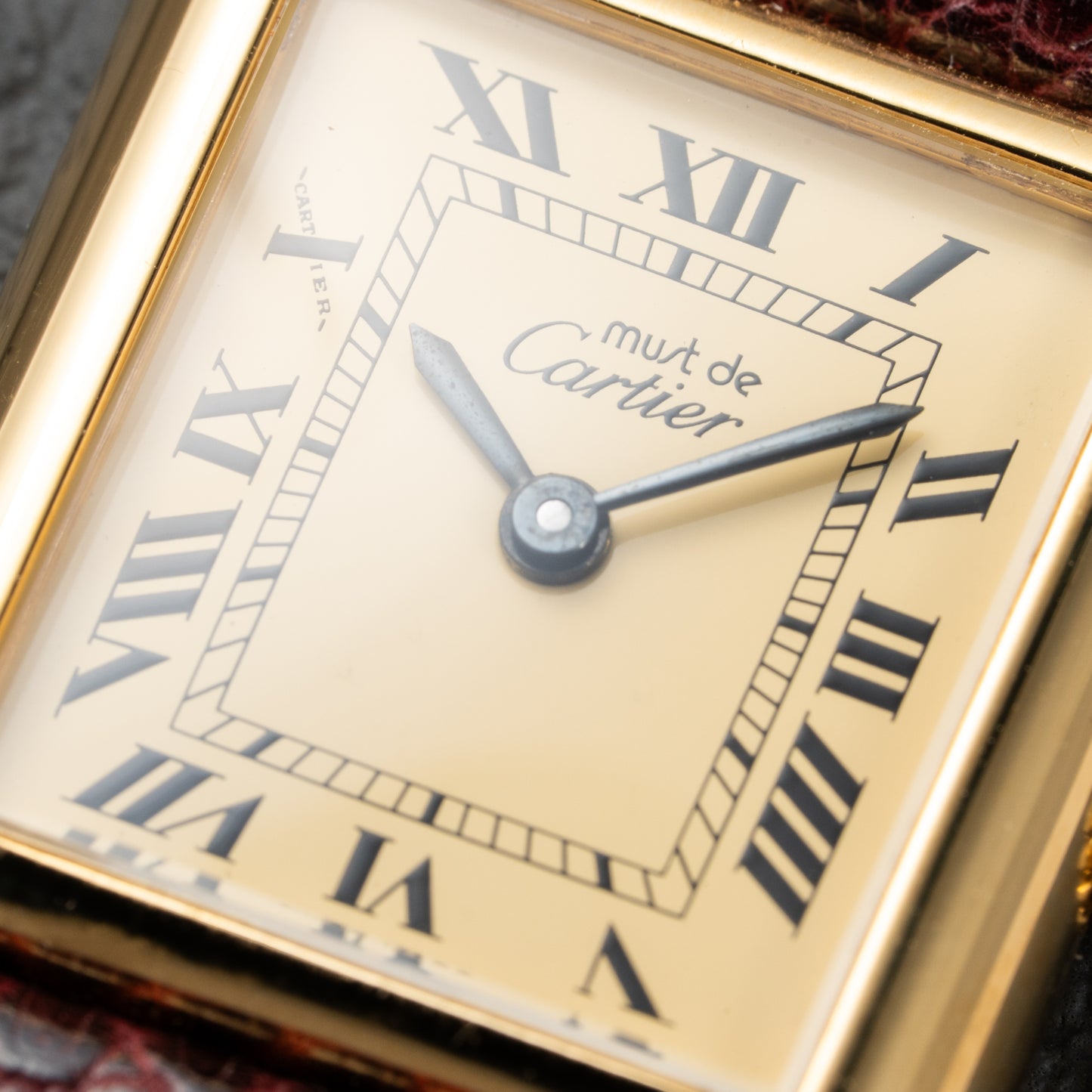 Cartier Tank Must de Roman Lemon Dial Vermeil PM 1980s