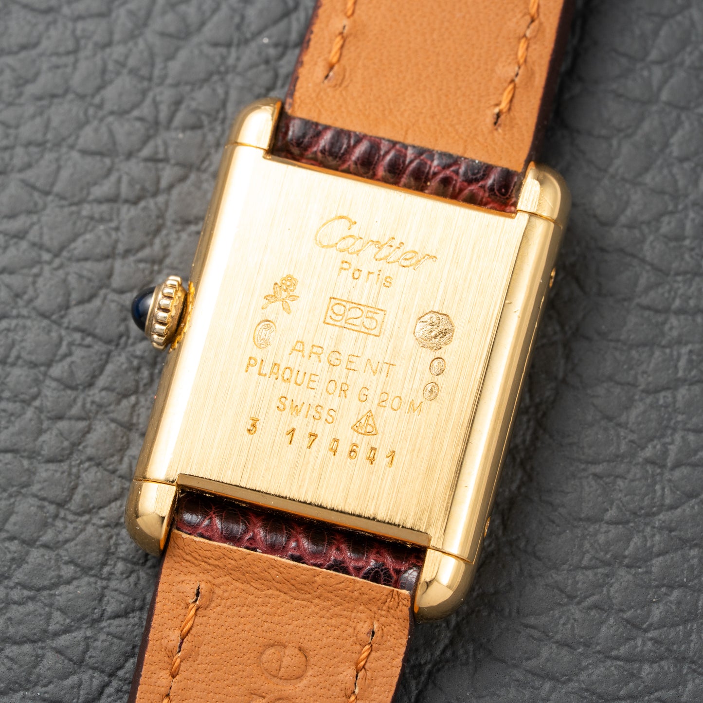 Cartier Tank Must de Roman Lemon Dial Vermeil PM 1980s