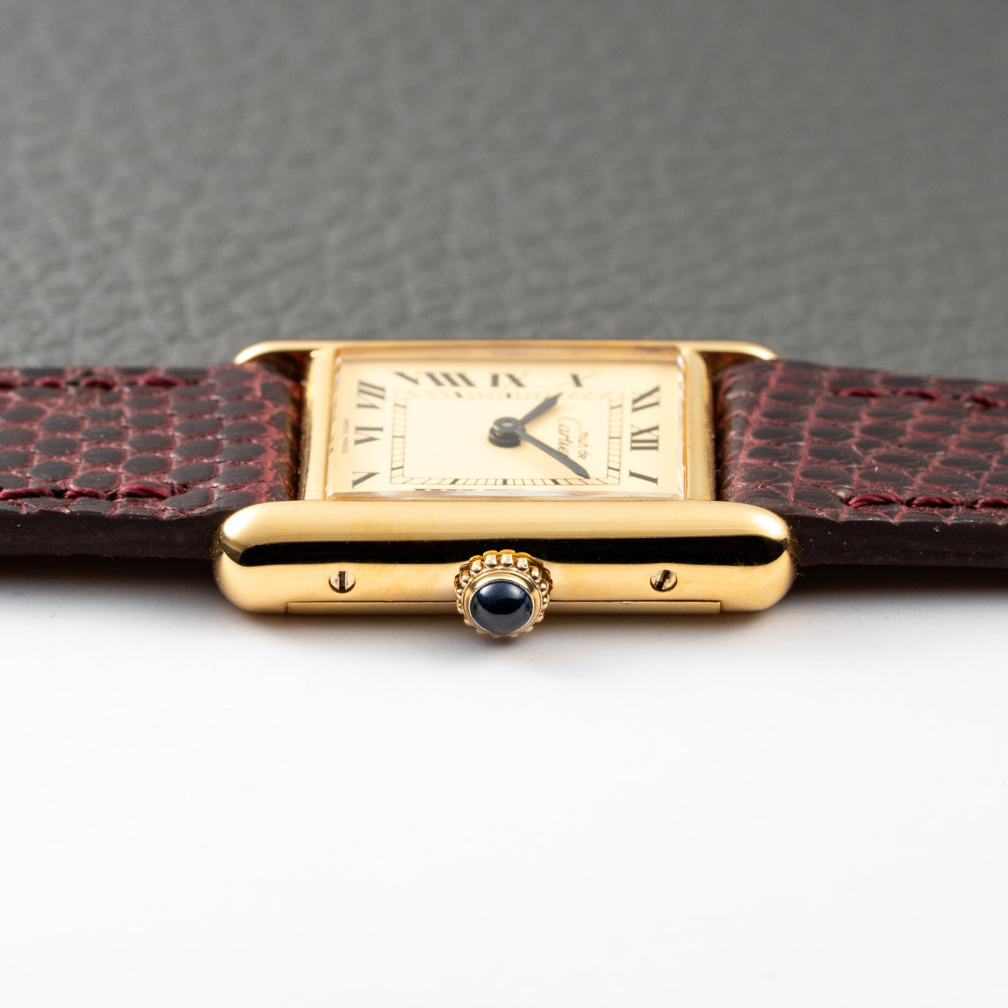 Cartier Tank Must de Roman Lemon Dial Vermeil PM 1980s