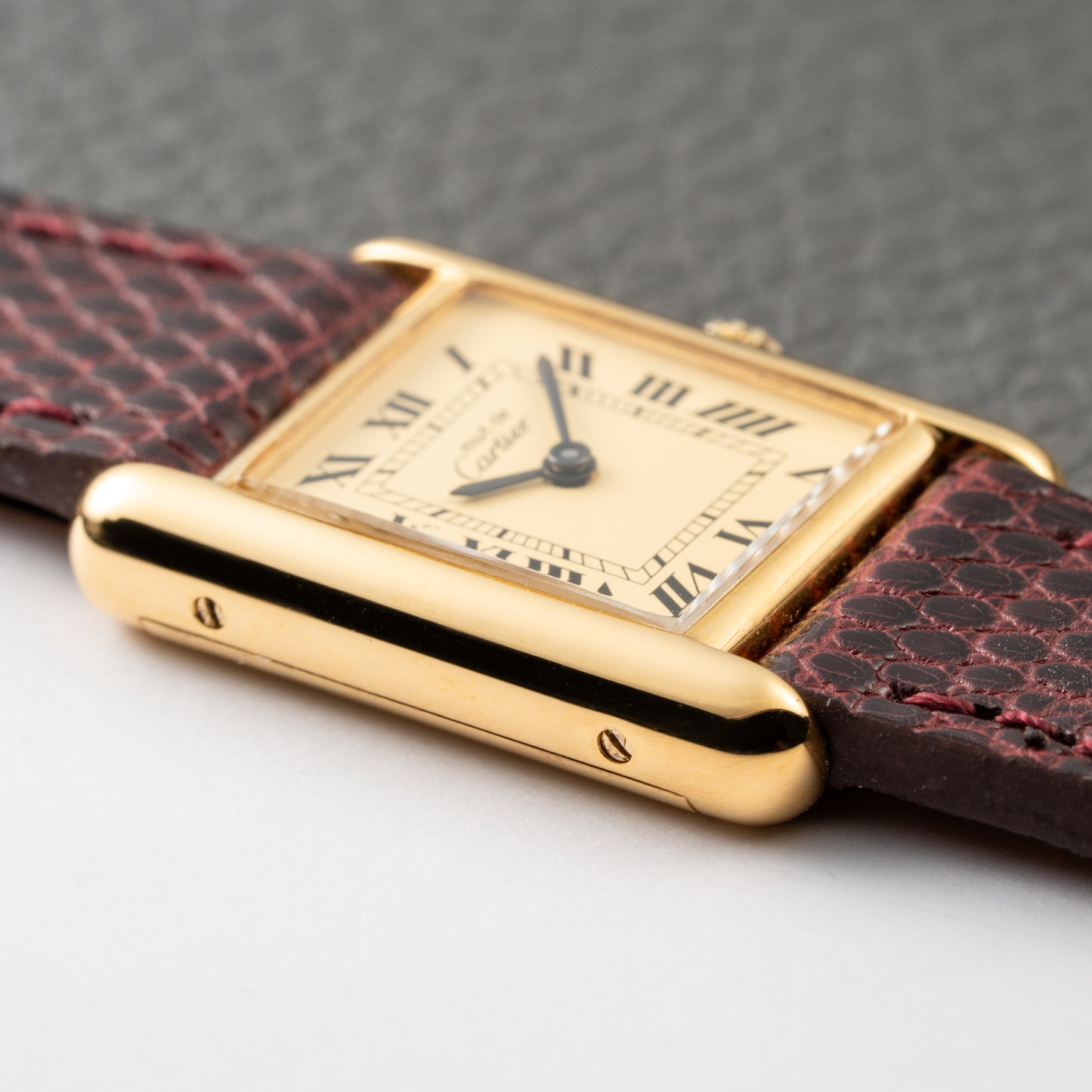 Cartier Tank Must de Roman Lemon Dial Vermeil PM 1980s