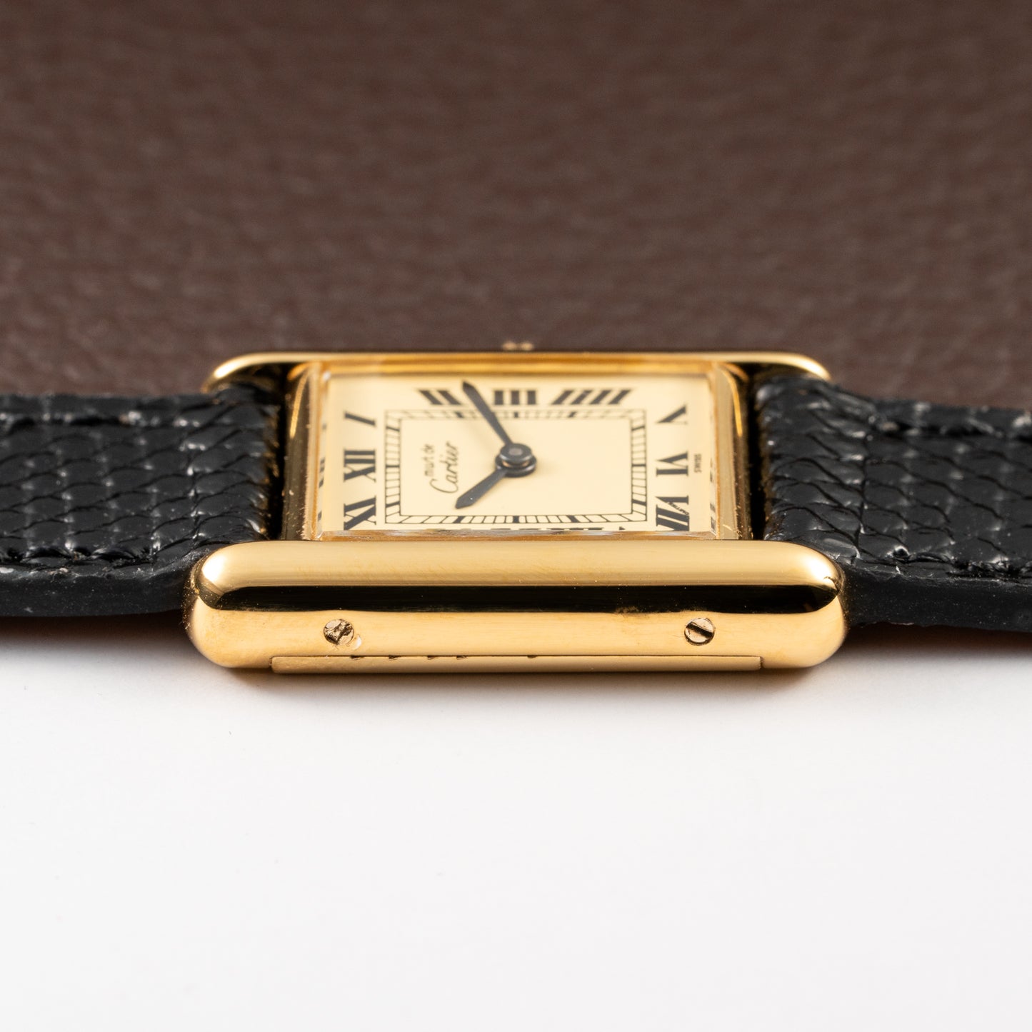Cartier Tank Must de Roman Lemon Dial Vermeil PM 1980s