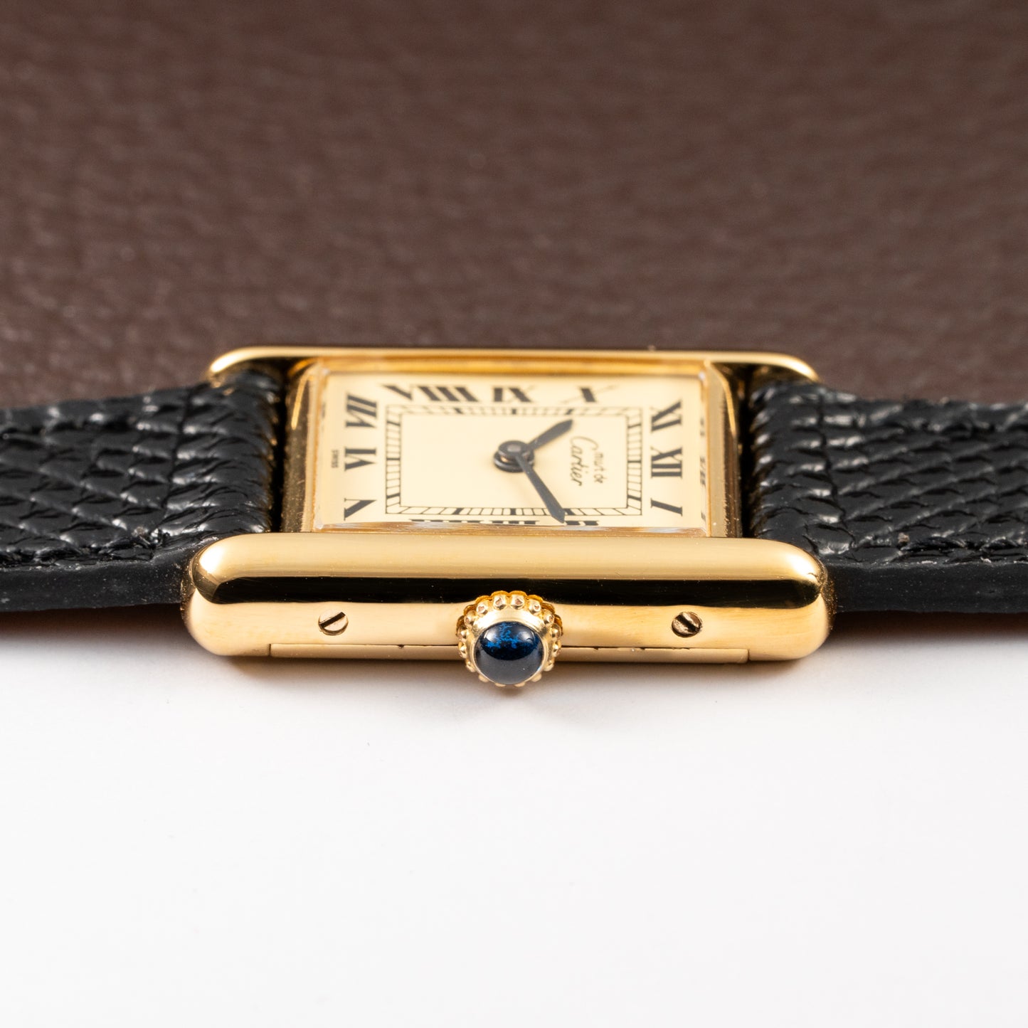 Cartier Tank Must de Roman Lemon Dial Vermeil PM 1980s