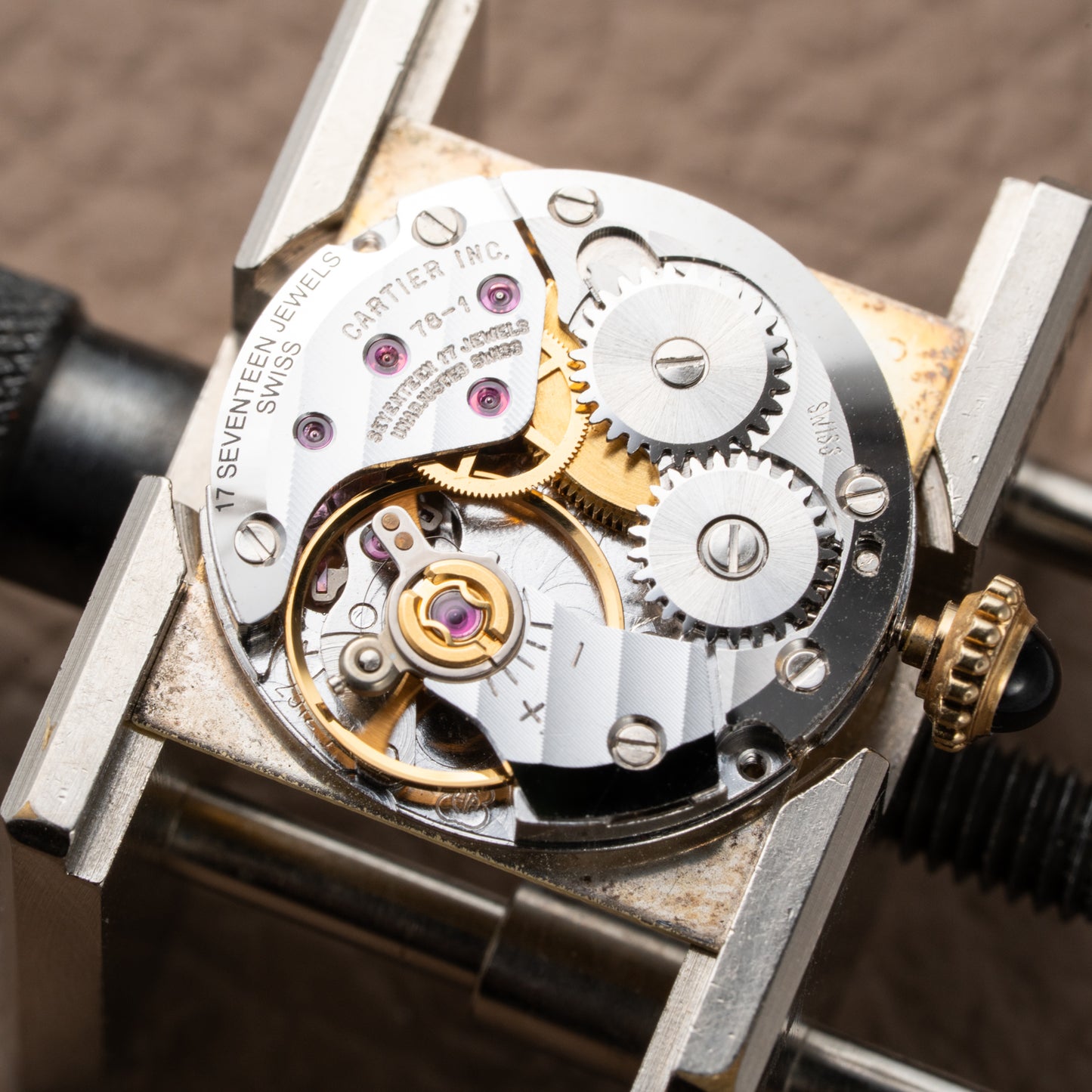 Cartier Tank Must de Roman Lemon Dial Vermeil PM 1980s