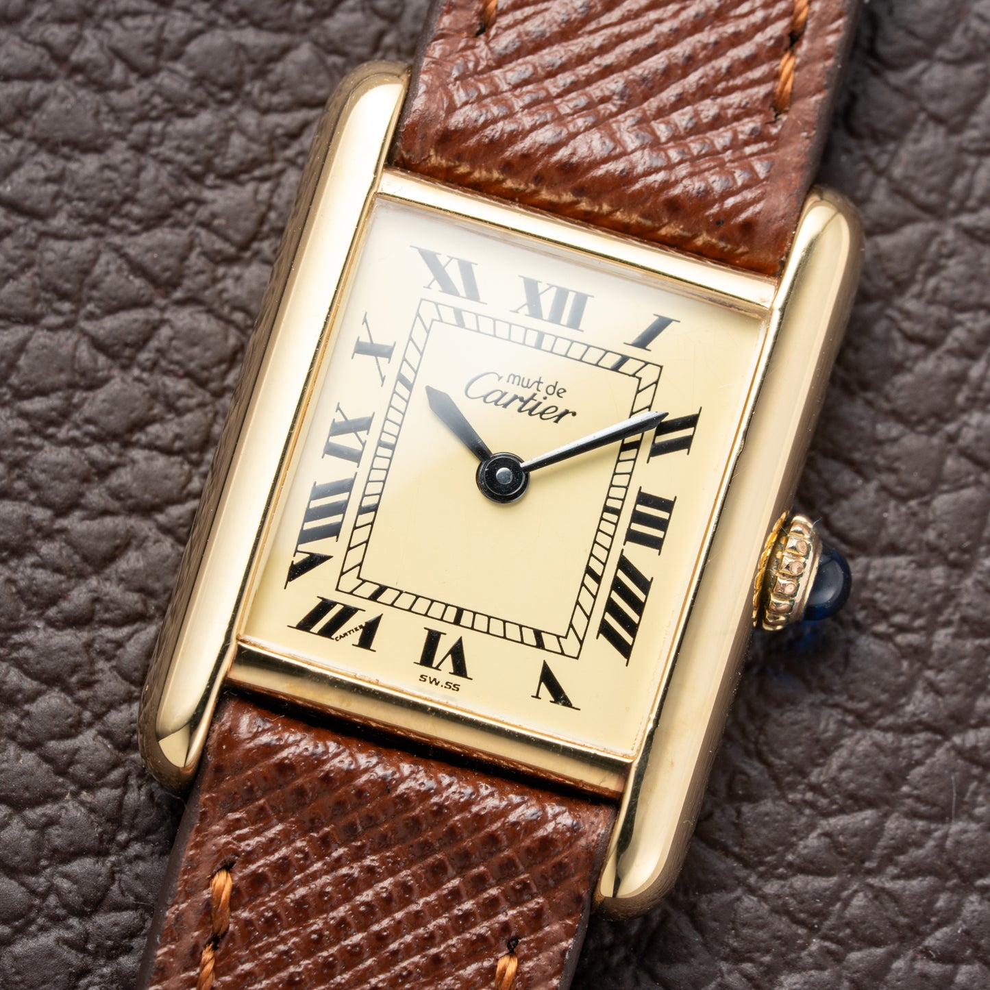 Cartier Tank Vermeil Roman Lemon Dial PM
