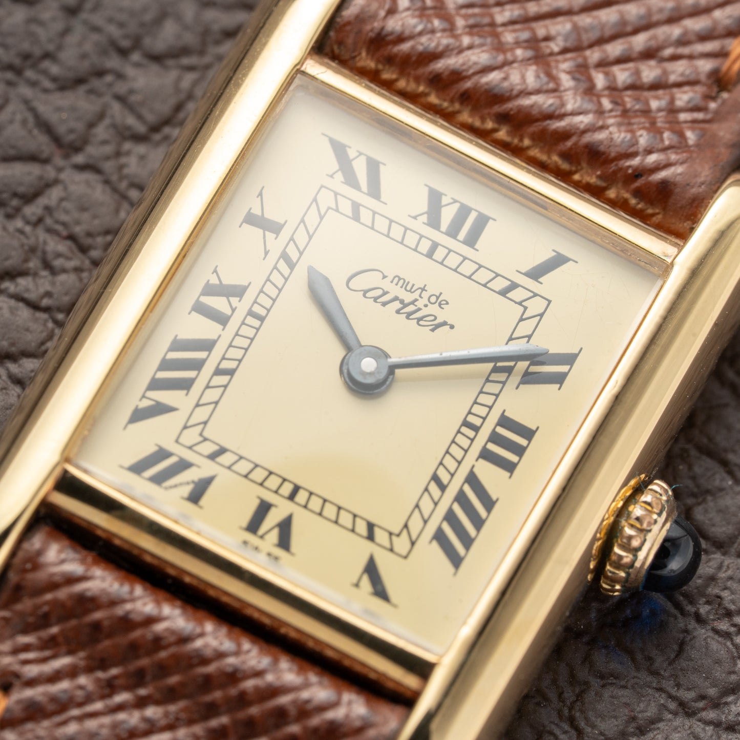 Cartier Tank Vermeil Roman Lemon Dial PM
