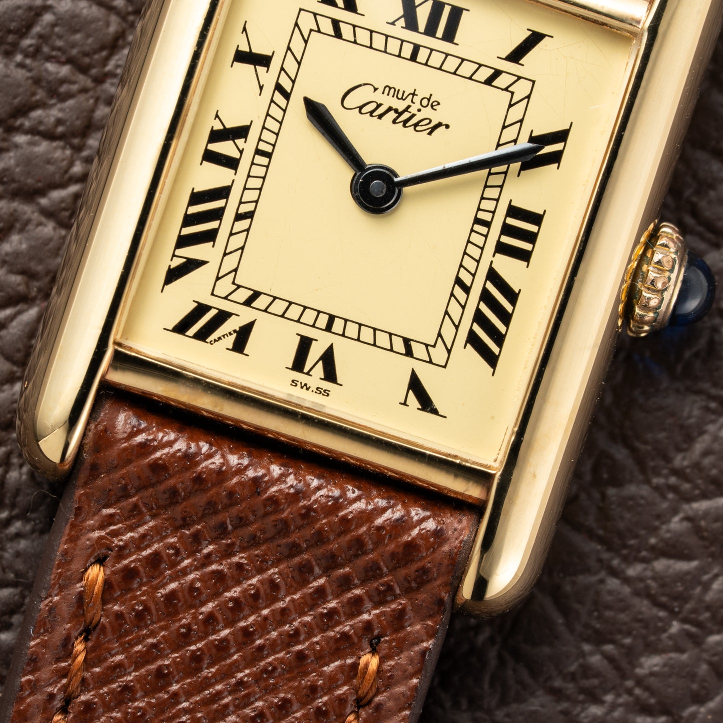 Cartier Tank Vermeil Roman Lemon Dial PM