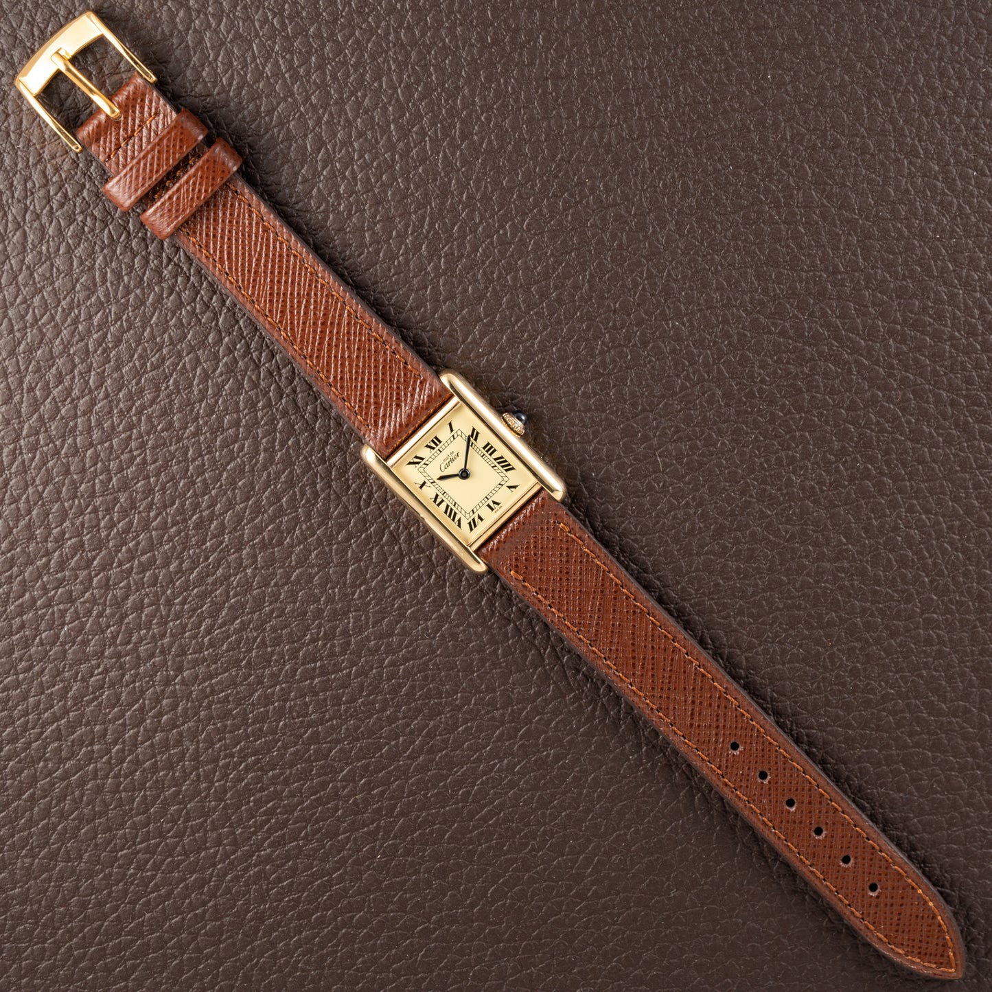 Cartier Tank Vermeil Roman Lemon Dial PM