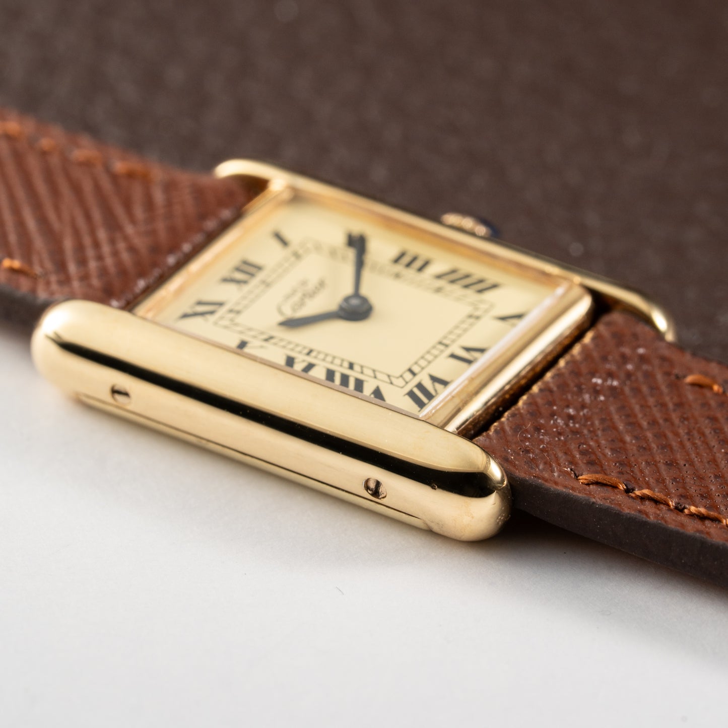 Cartier Tank Vermeil Roman Lemon Dial PM