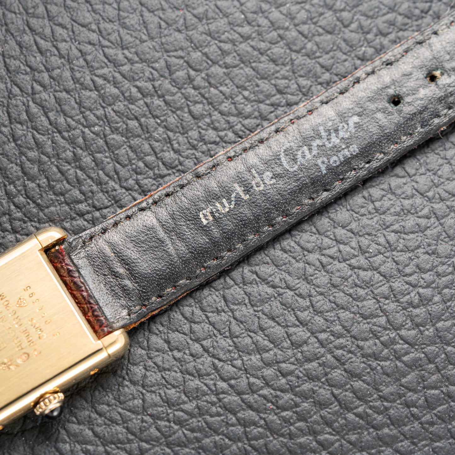 Cartier Must de Tank Vermeil Burgundy Red Dial PM 1980s