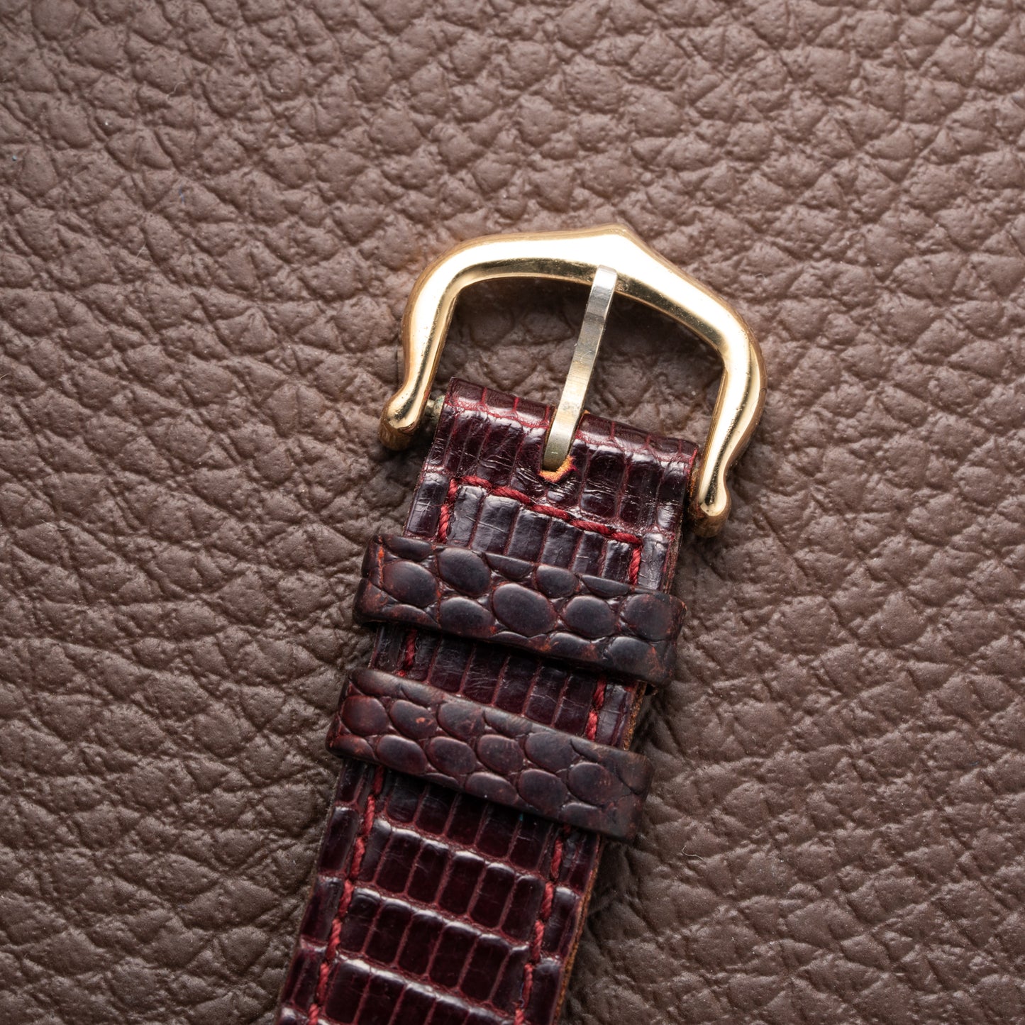 Cartier Must de Tank Vermeil Burgundy Red Dial PM 1980s