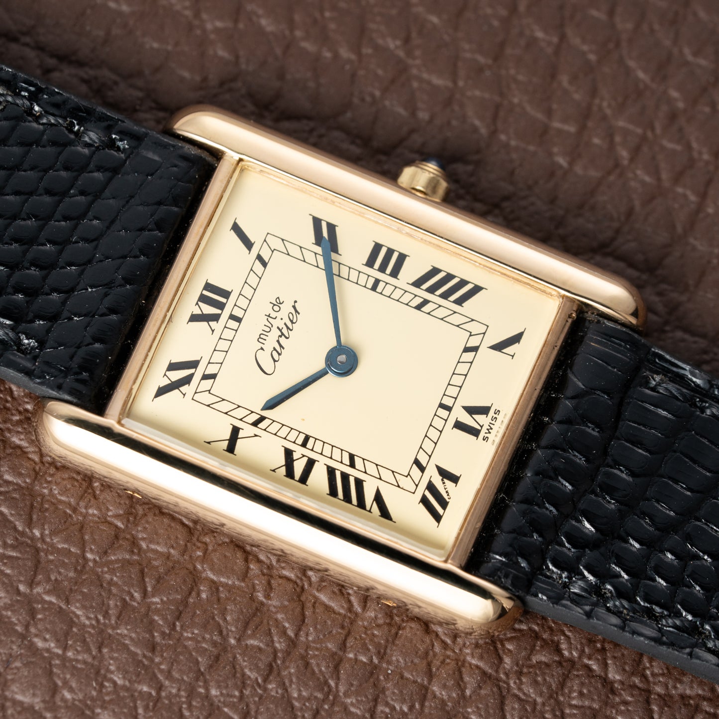 Cartier Must de Tank Vermeil Lemon Roman Dial Reference 6 81006