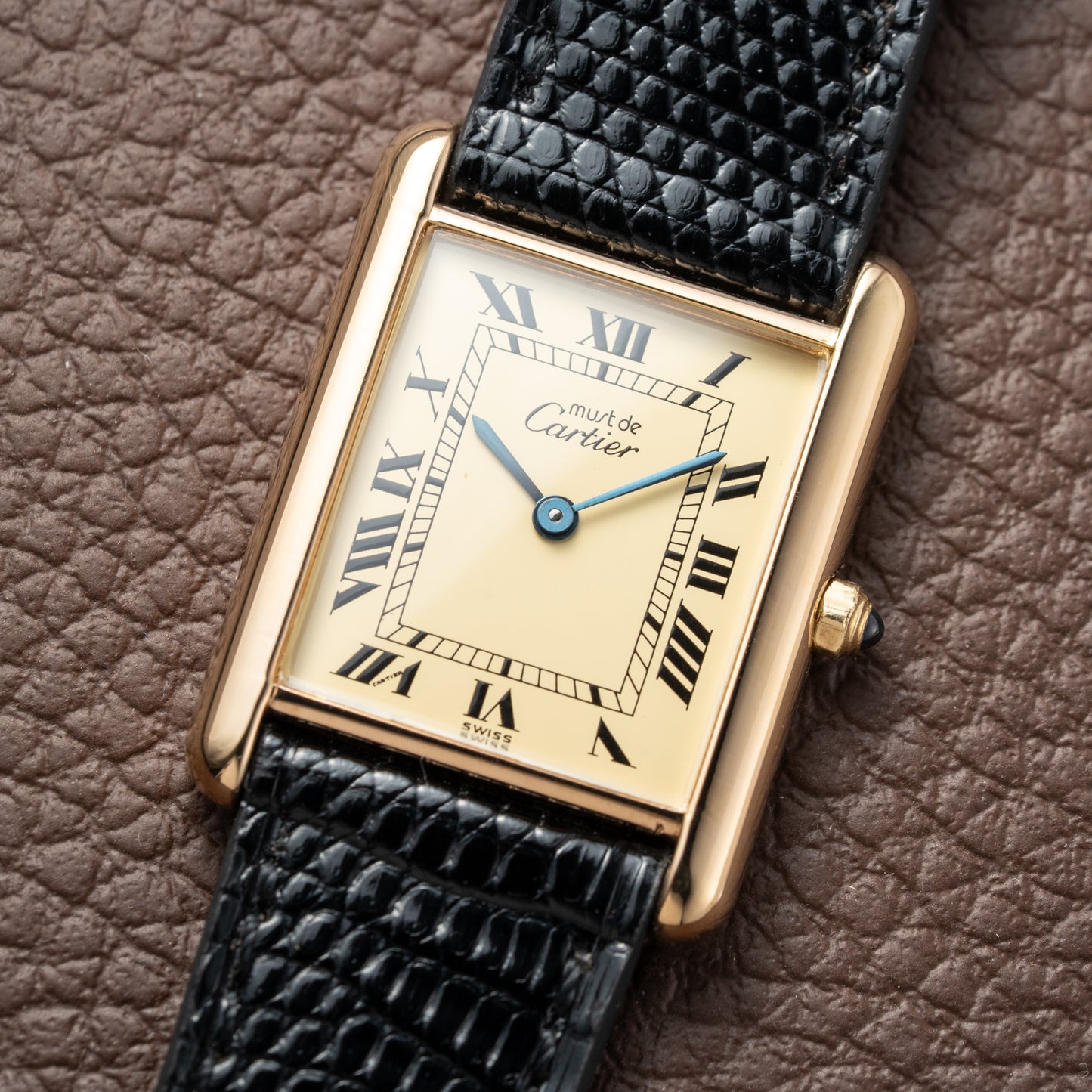 Cartier Must de Tank Vermeil Lemon Roman Dial Reference 6 81006