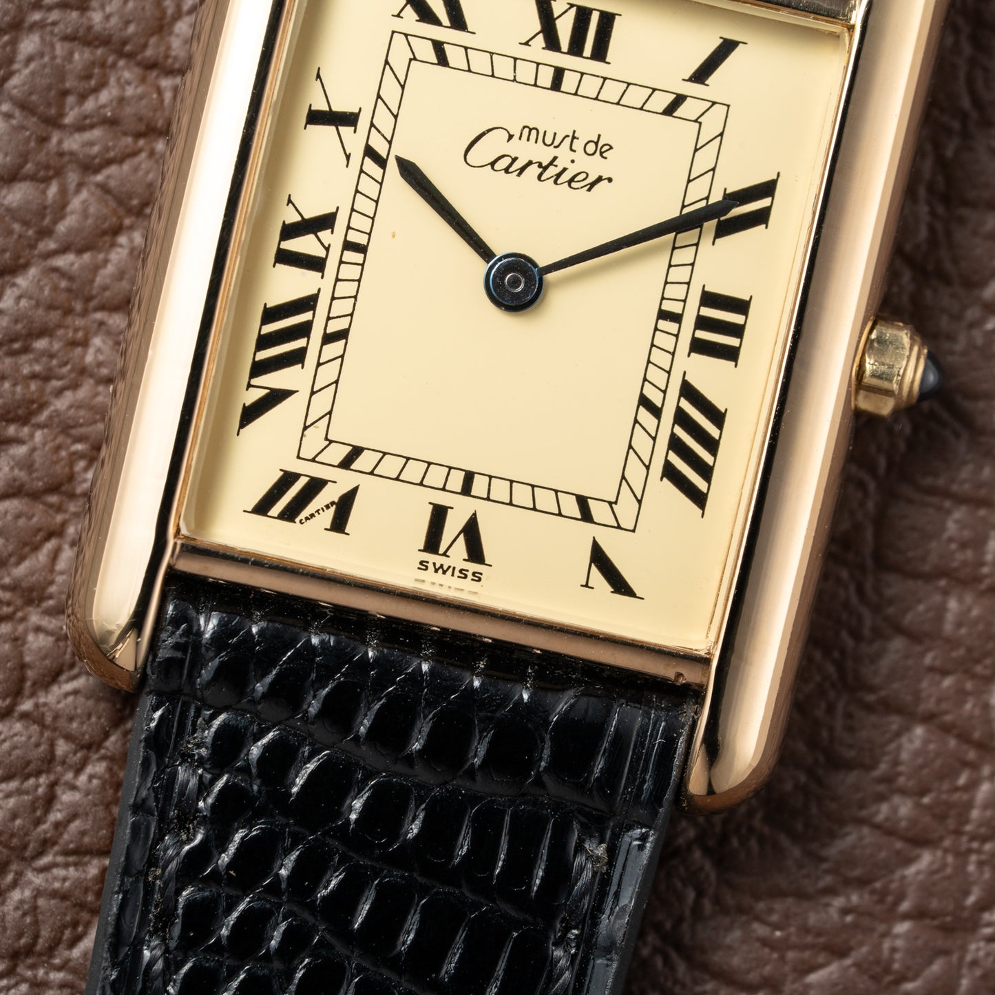 Cartier Must de Tank Vermeil Lemon Roman Dial Reference 6 81006