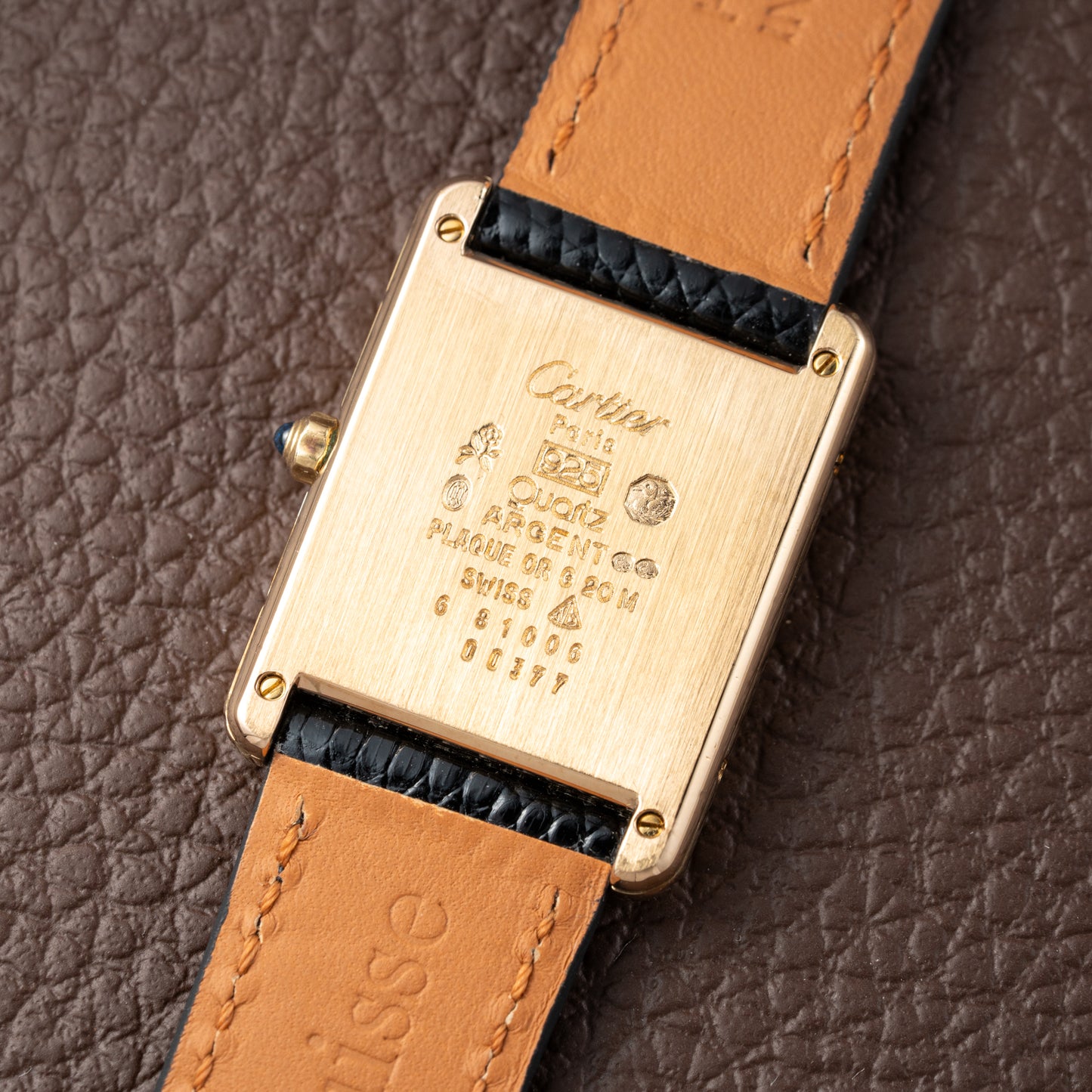 Cartier Must de Tank Vermeil Lemon Roman Dial Reference 6 81006