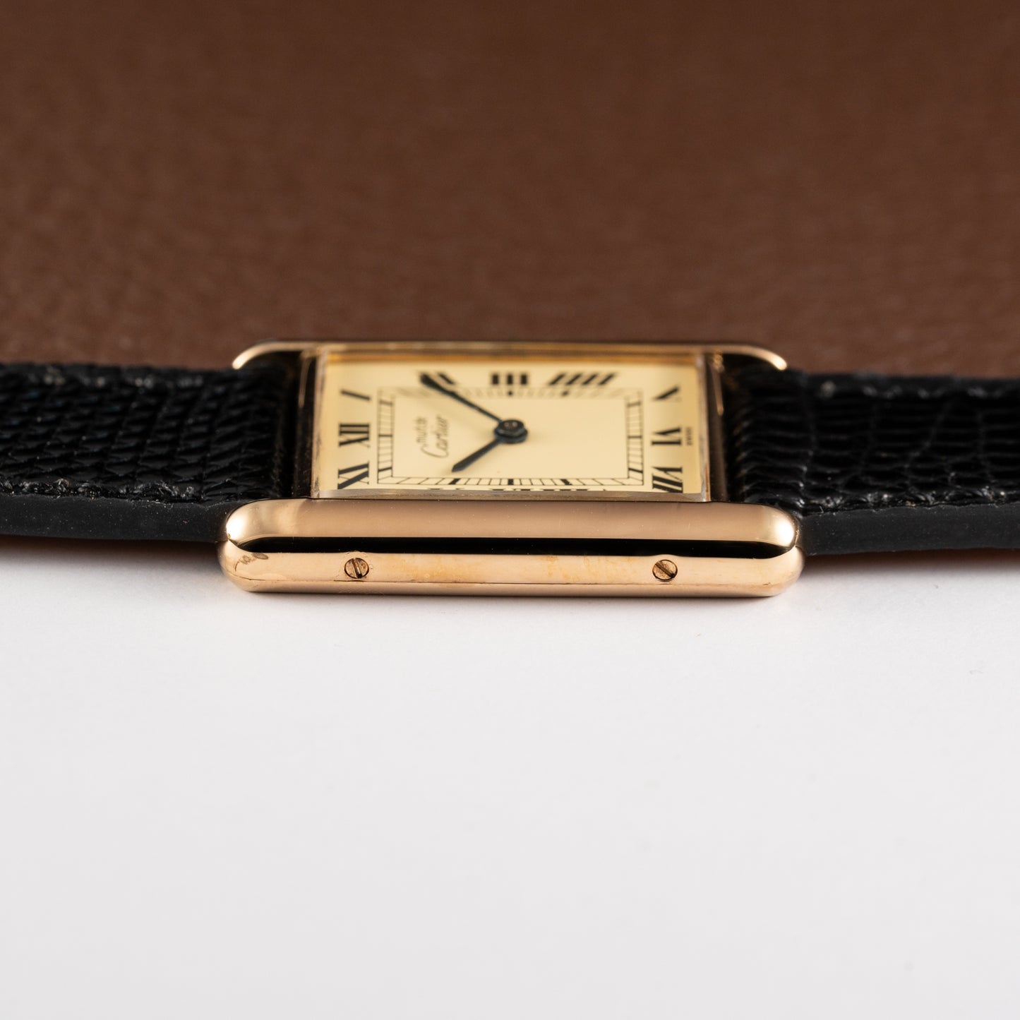 Cartier Must de Tank Vermeil Lemon Roman Dial Reference 6 81006