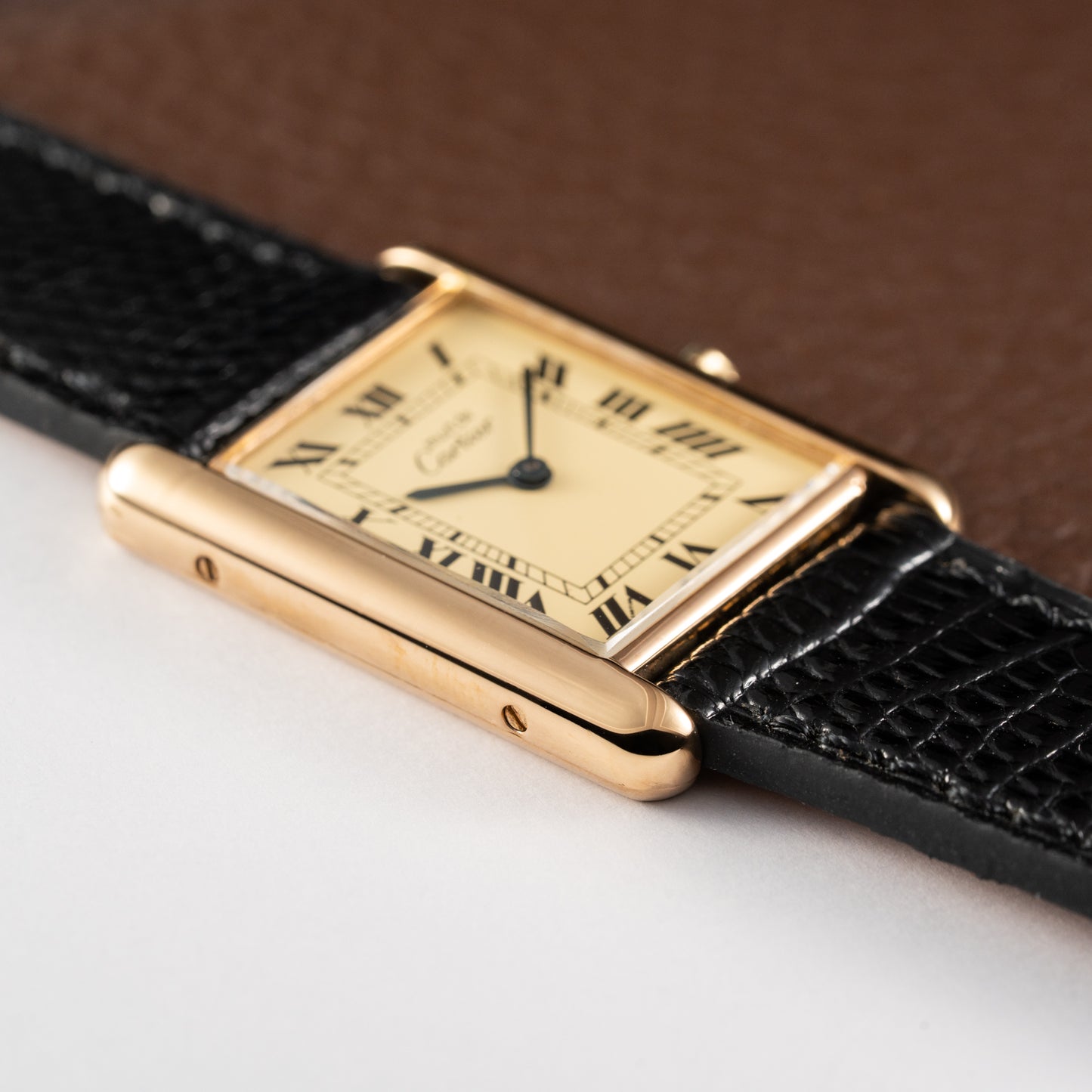 Cartier Must de Tank Vermeil Lemon Roman Dial Reference 6 81006