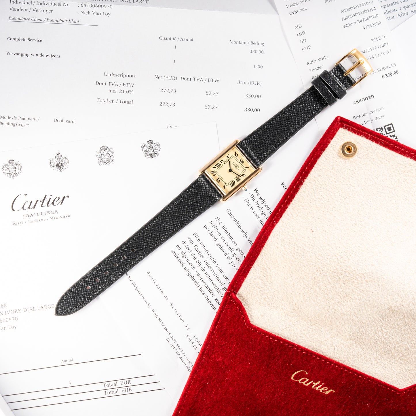 Cartier Must de Tank Vermeil Lemon Roman Dial Reference 6 81006 CARTIER SERVICED 2025