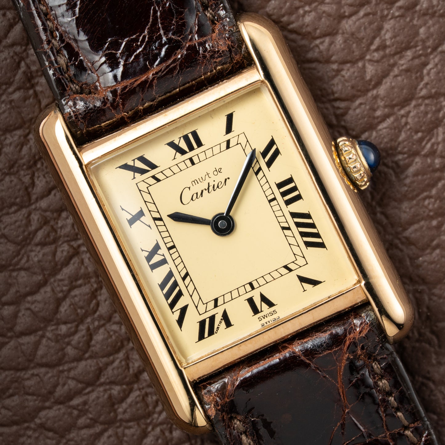 Cartier Tank Must de Vermeil Roman Lemon Dial PM