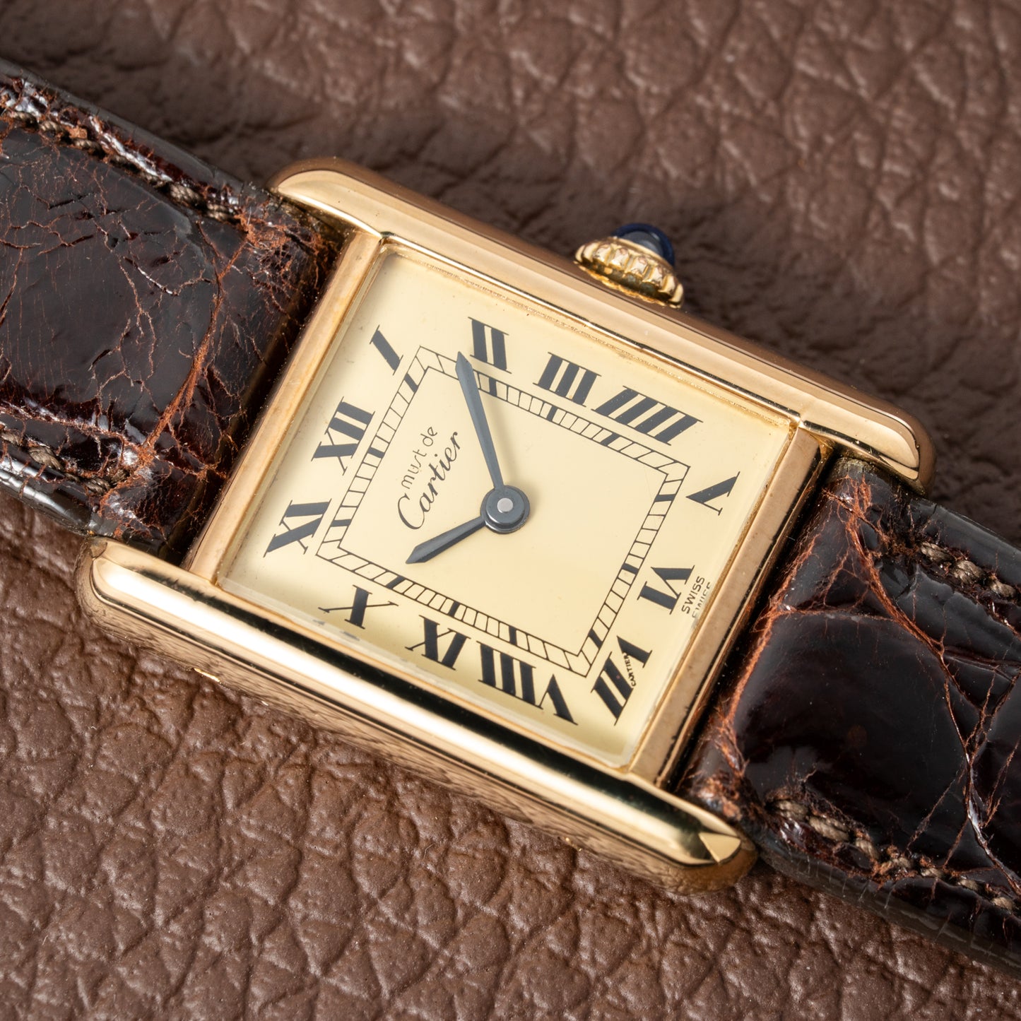 Cartier Tank Must de Vermeil Roman Lemon Dial PM