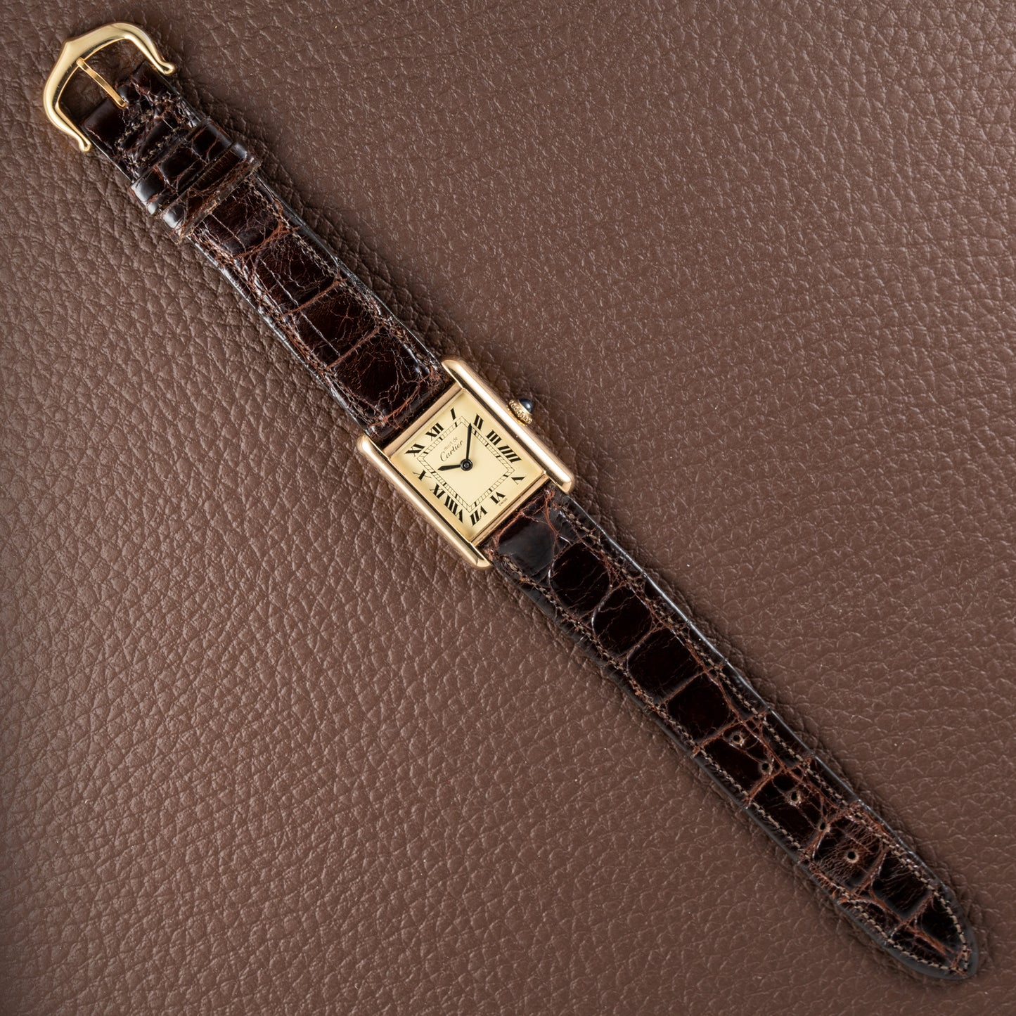 Cartier Tank Must de Vermeil Roman Lemon Dial PM