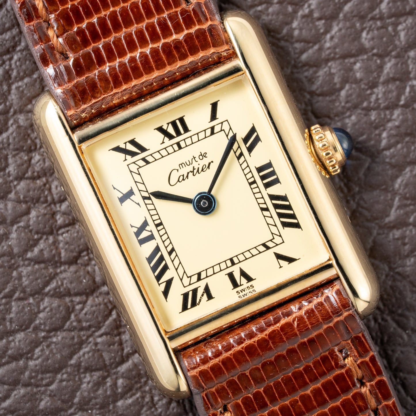Cartier Must de Tank Vermeil Lemon Roman Dial Reference 5057001