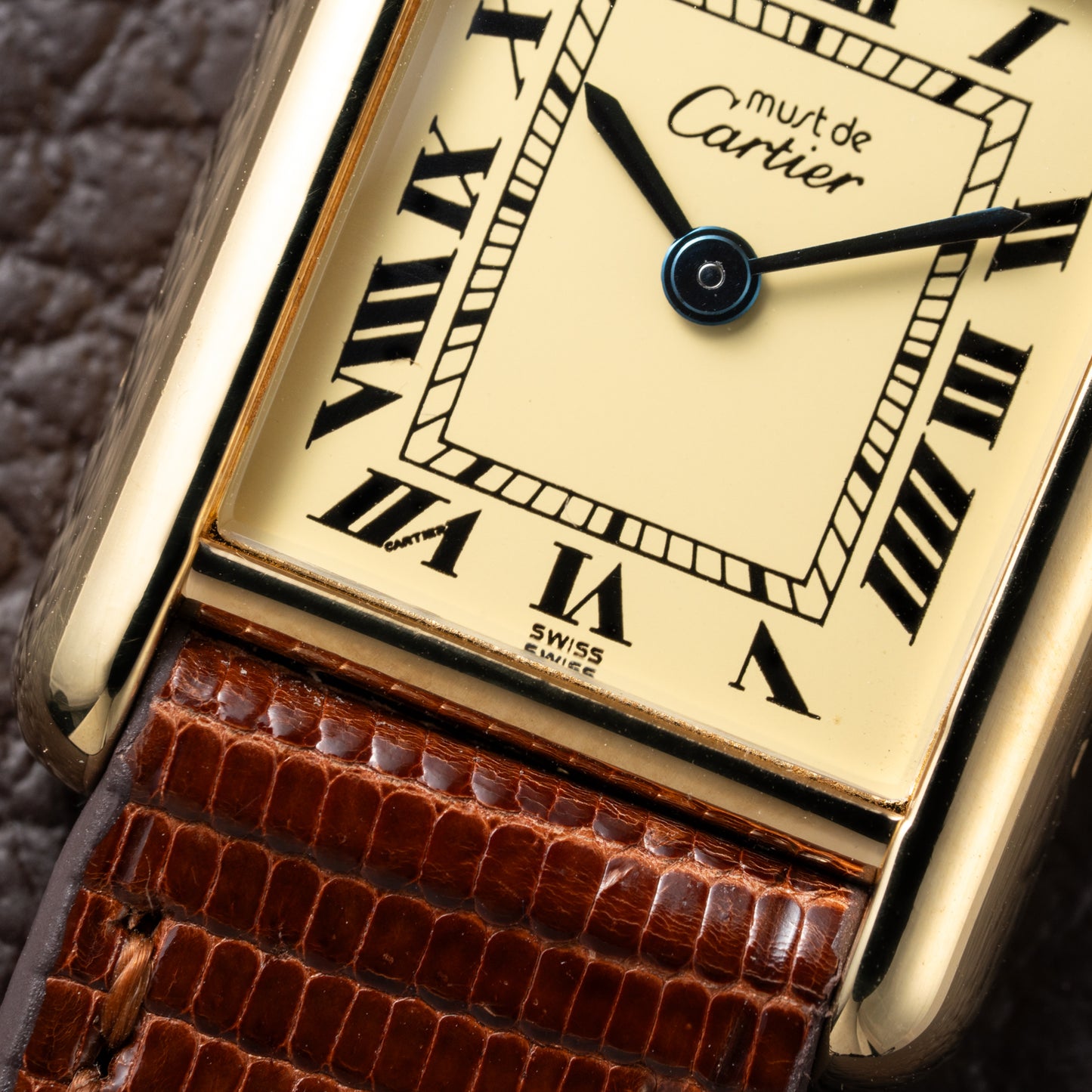 Cartier Must de Tank Vermeil Lemon Roman Dial Reference 5057001