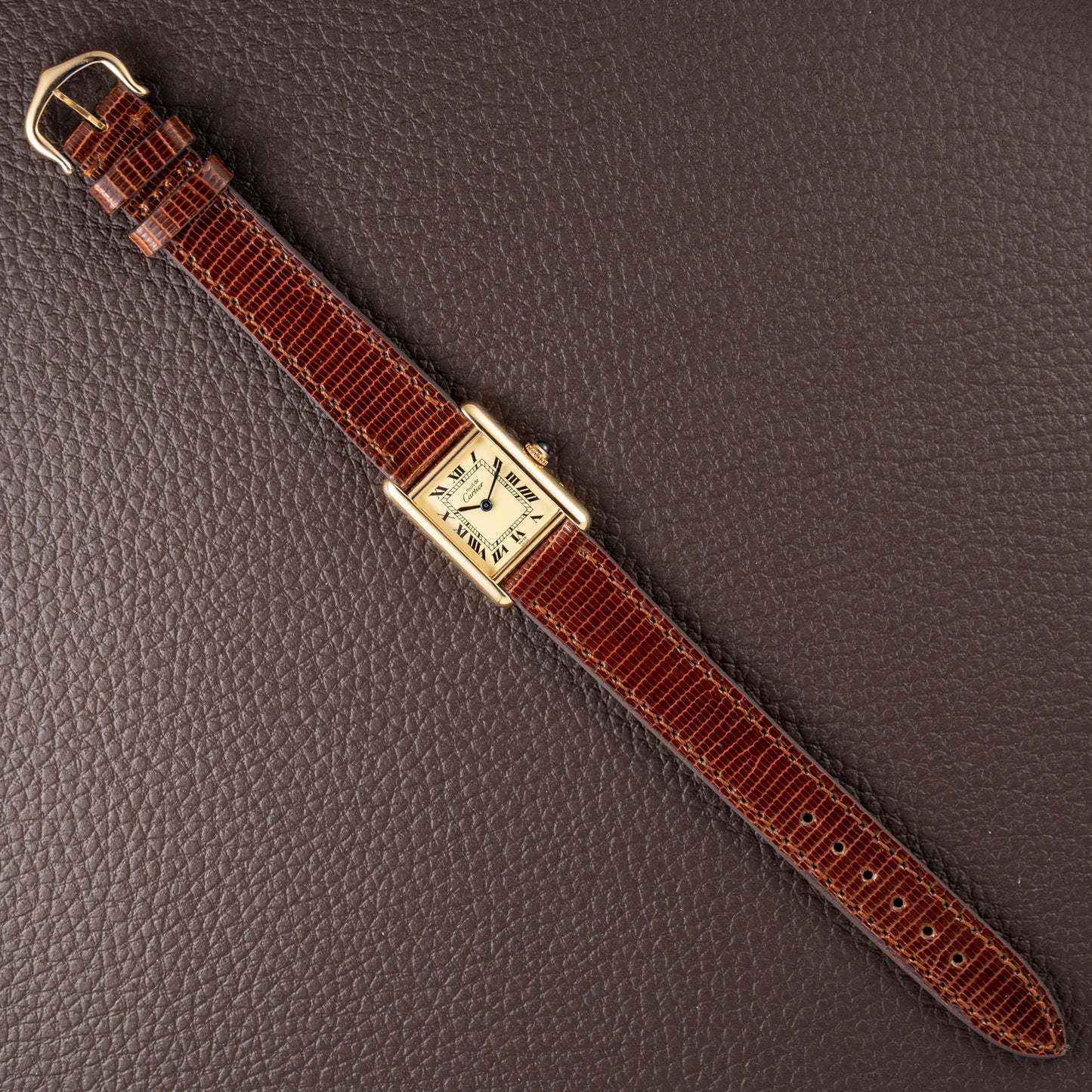 Cartier Must de Tank Vermeil Lemon Roman Dial Reference 5057001