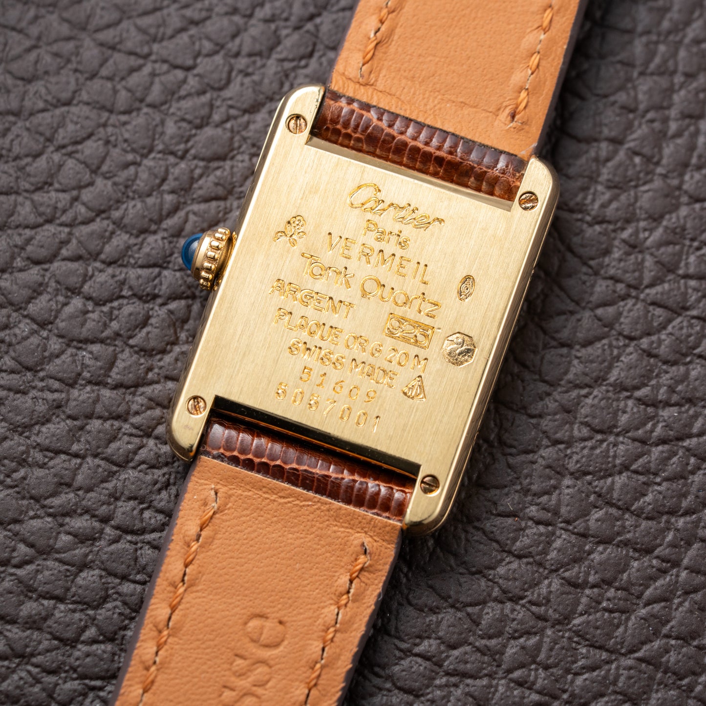 Cartier Must de Tank Vermeil Lemon Roman Dial Reference 5057001