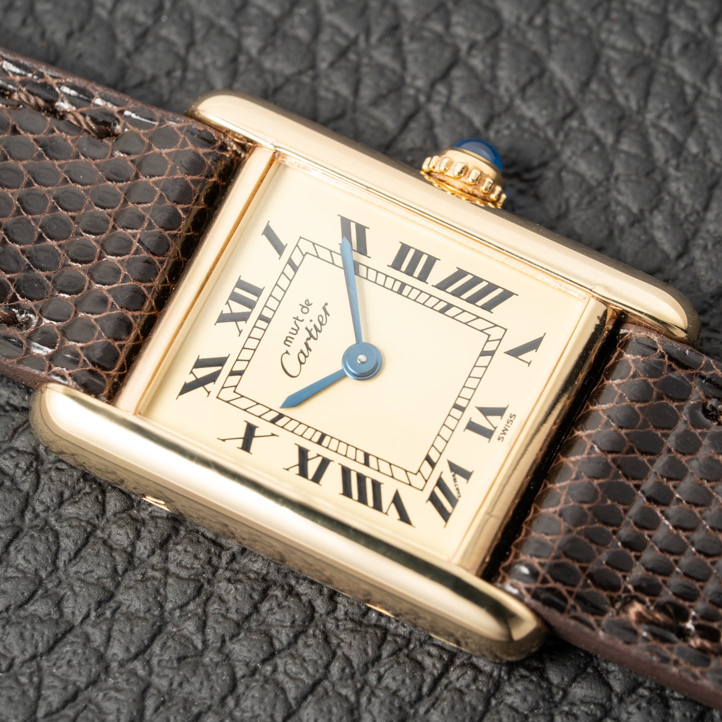 Cartier Tank Must de Lemon Roman Dial PM Vermeil Reference 5057001