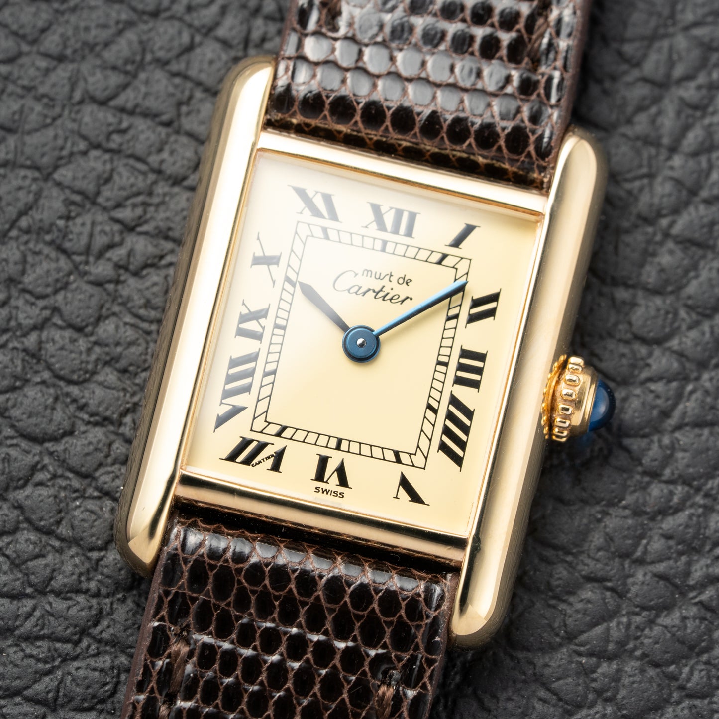 Cartier Tank Must de Lemon Roman Dial PM Vermeil Reference 5057001