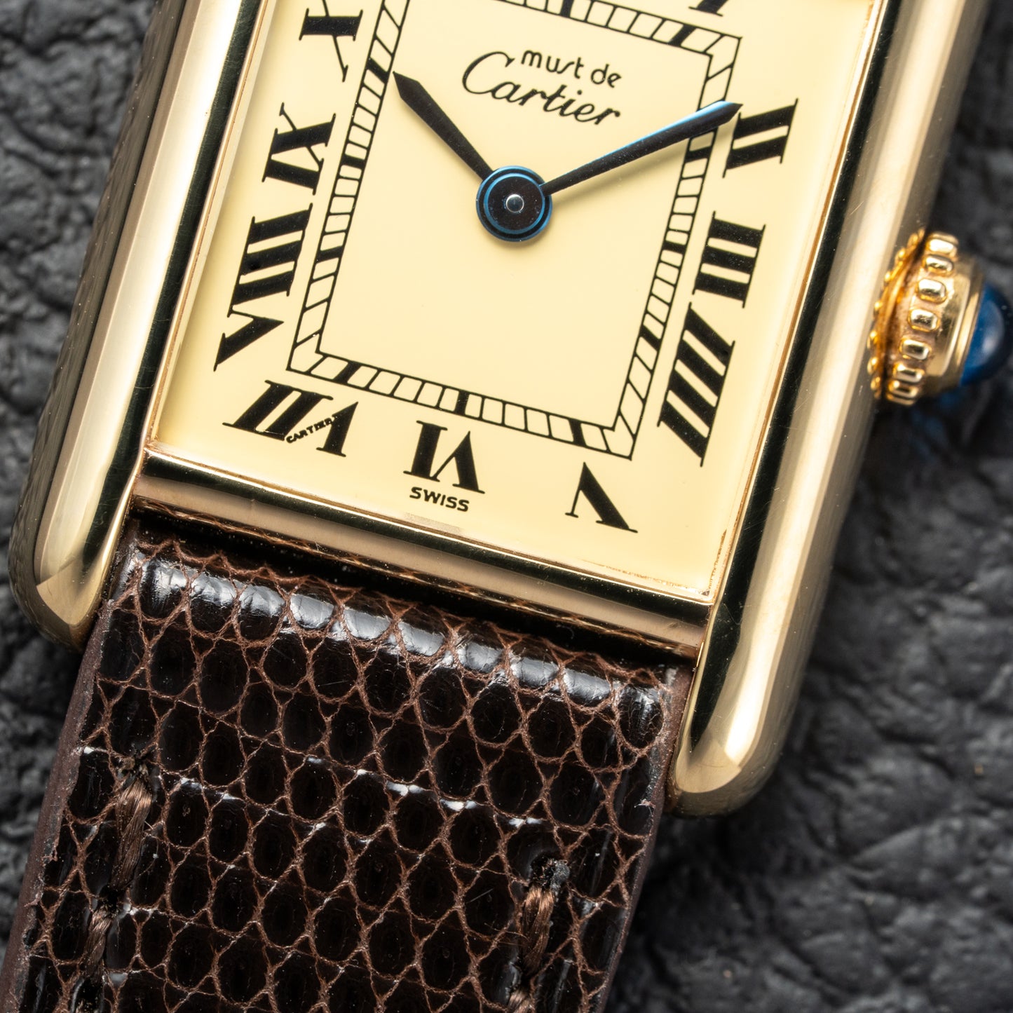 Cartier Tank Must de Lemon Roman Dial PM Vermeil Reference 5057001