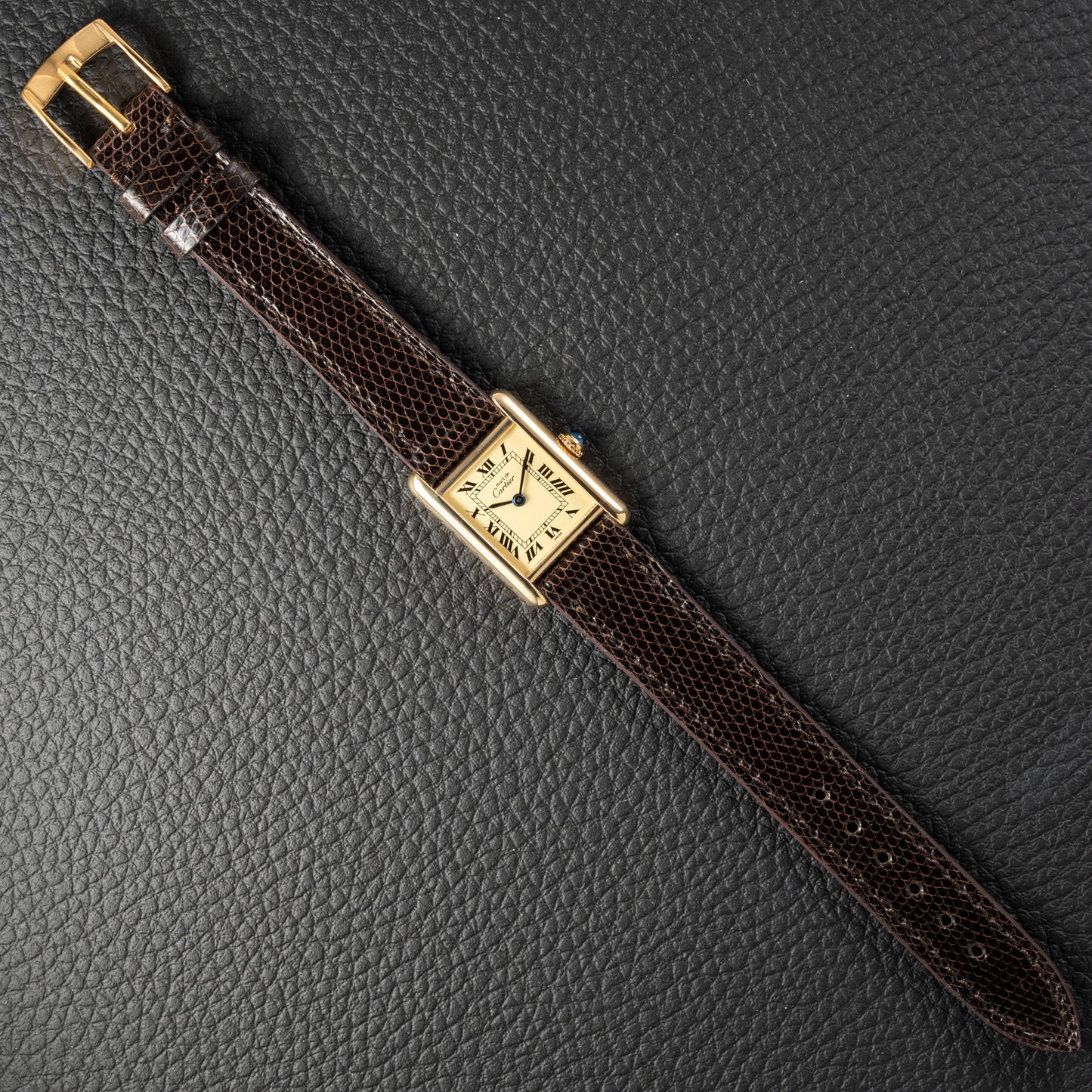 Cartier Tank Must de Lemon Roman Dial PM Vermeil Reference 5057001