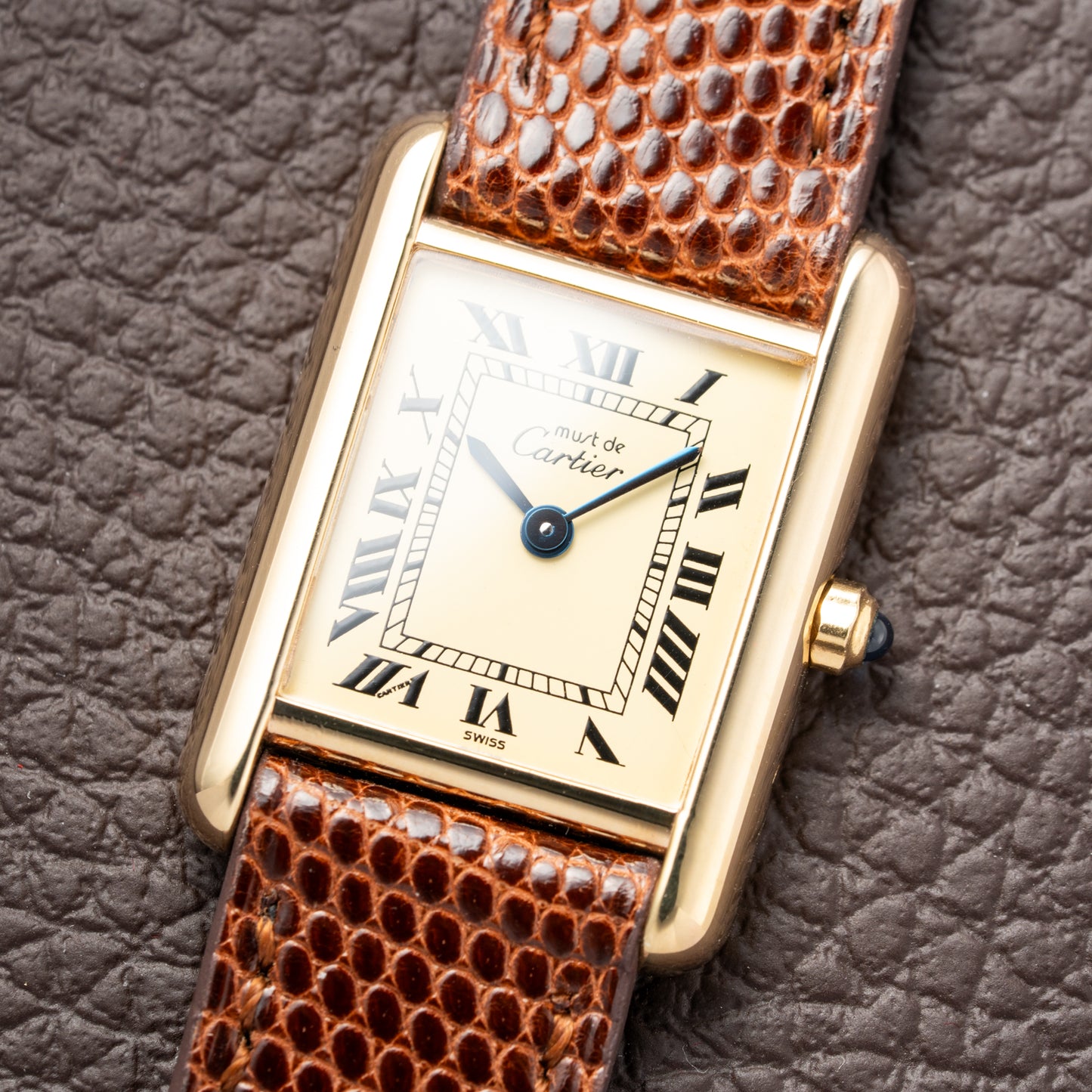 Cartier Tank Must de Vermeil Lemon Roman Dial PM Reference 3 66001