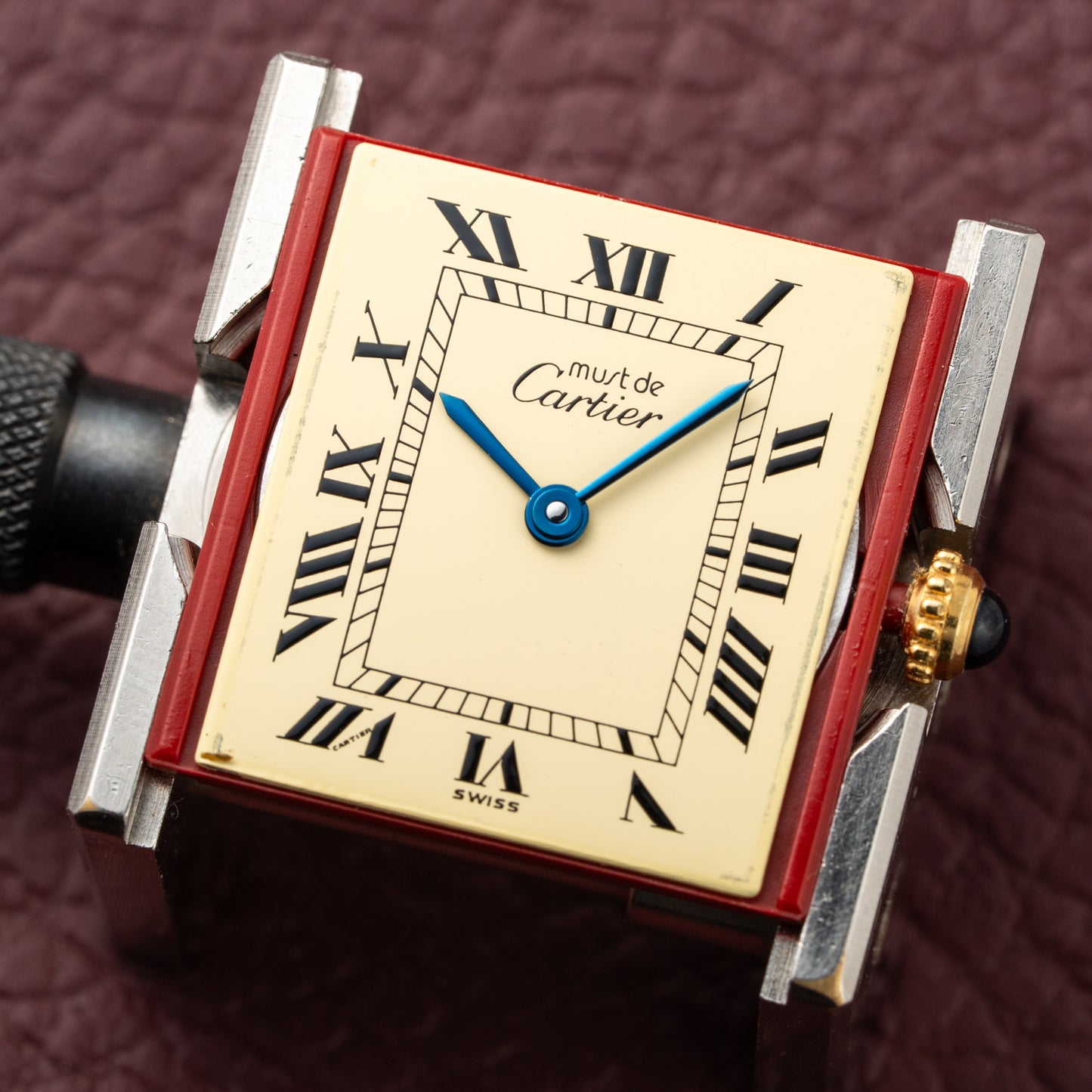 Cartier Tank Must de Vermeil Classic Roman Lemon Dial Ref 590005 from 1990s