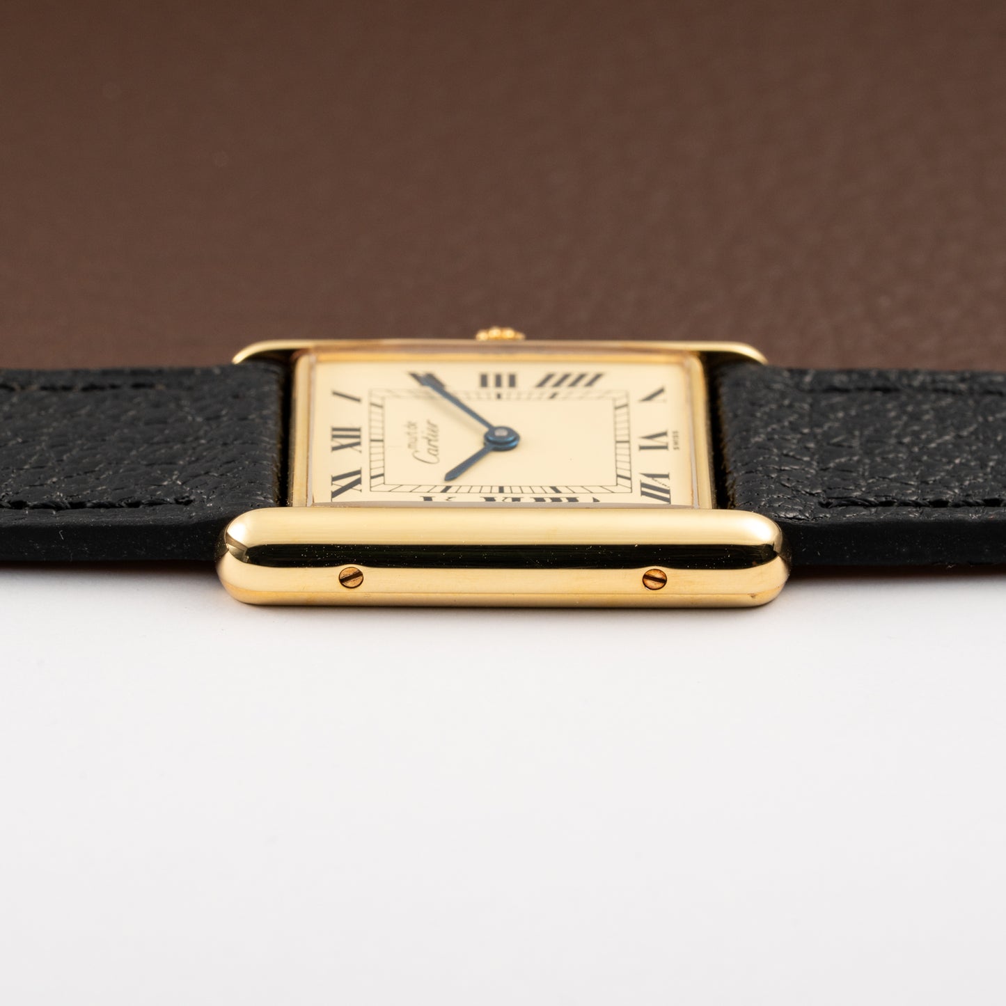 Cartier Tank Must de Vermeil Classic Roman Lemon Dial Ref 590005 from 1990s