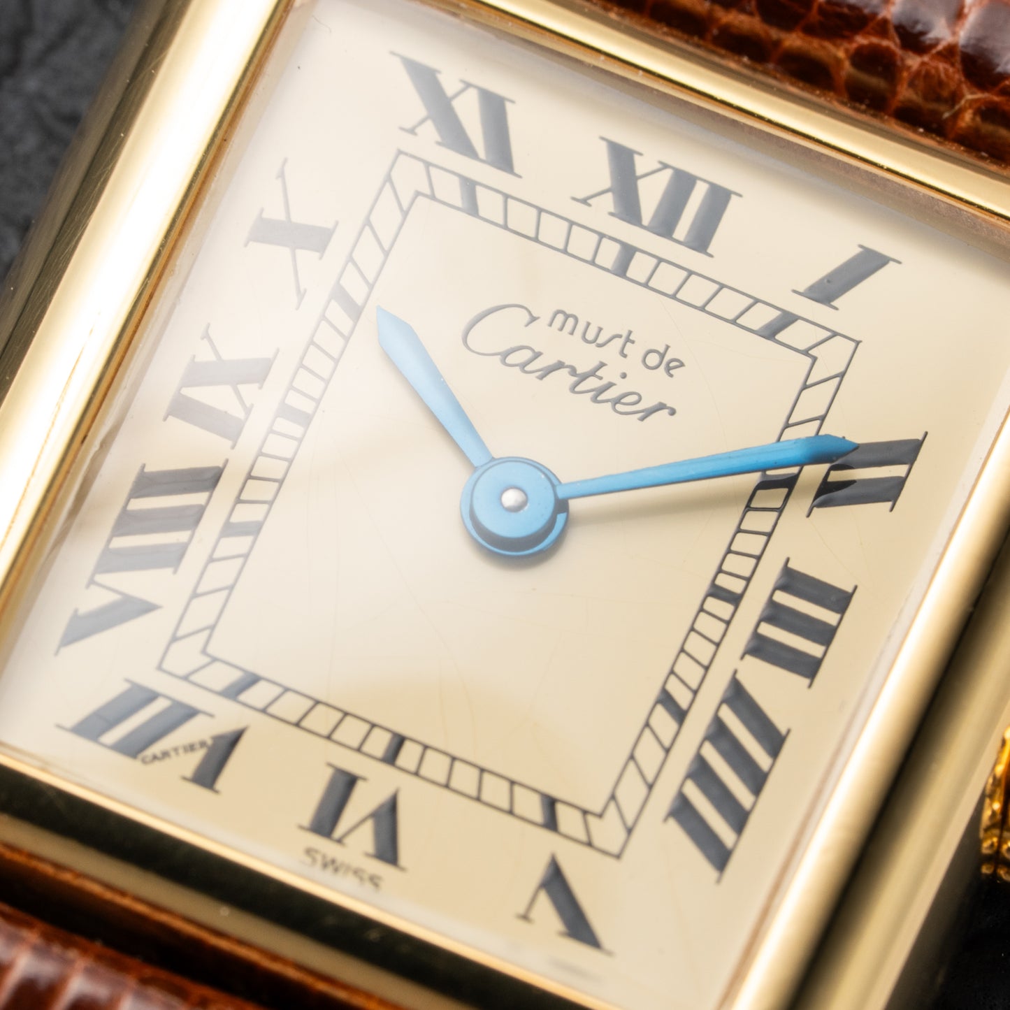 Cartier Tank Must de Lemon Roman Dial PM Vermeil Reference 3 66001