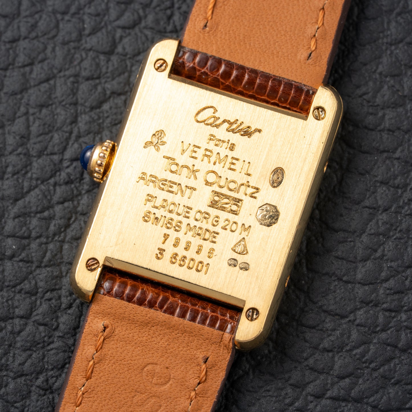 Cartier Tank Must de Lemon Roman Dial PM Vermeil Reference 3 66001