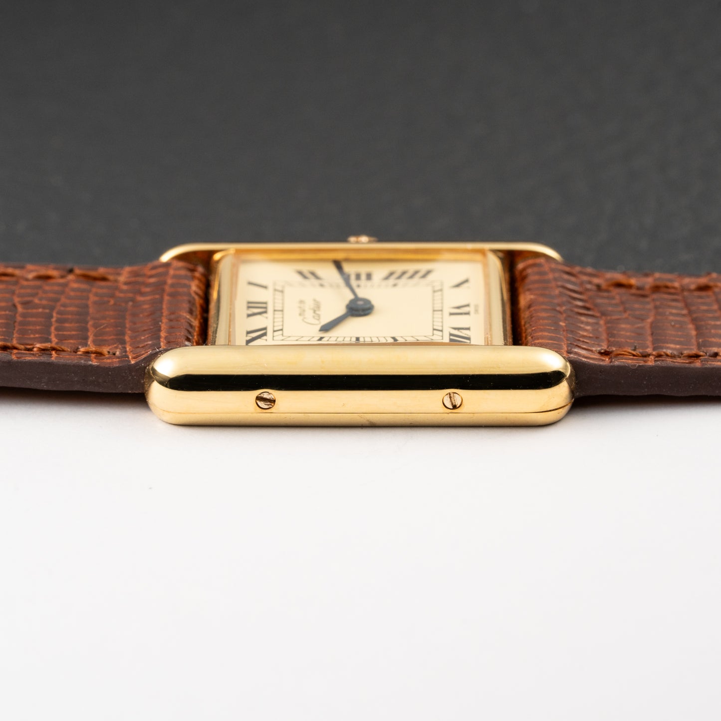 Cartier Tank Must de Lemon Roman Dial PM Vermeil Reference 3 66001