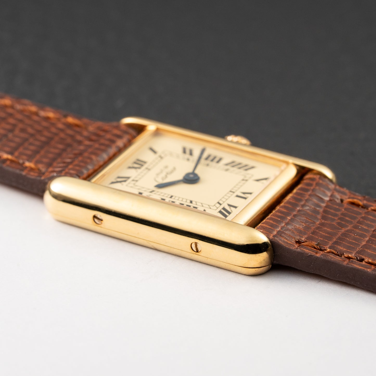 Cartier Tank Must de Lemon Roman Dial PM Vermeil Reference 3 66001