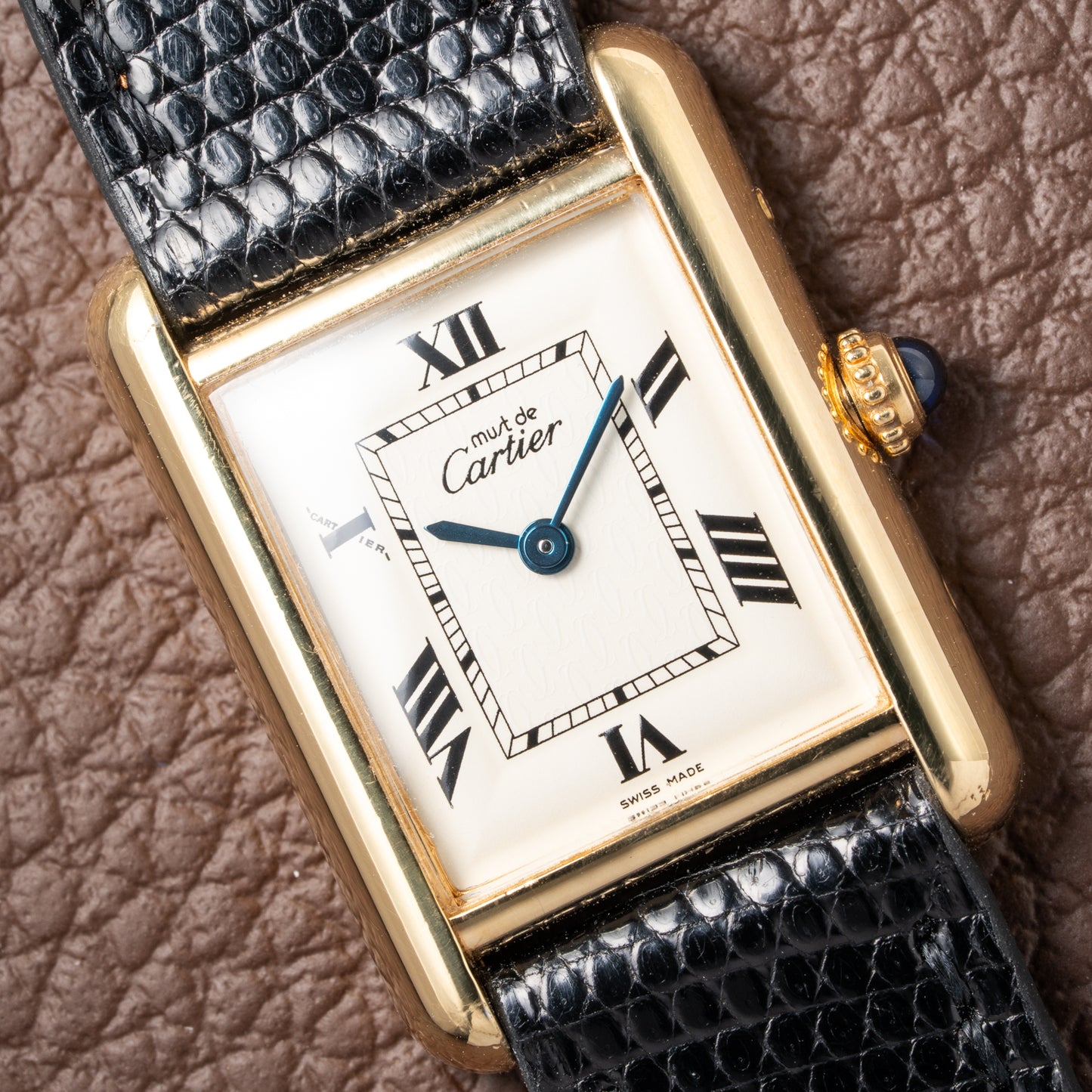 Cartier Tank Must de Roman Dial Vermeil Ref 2415