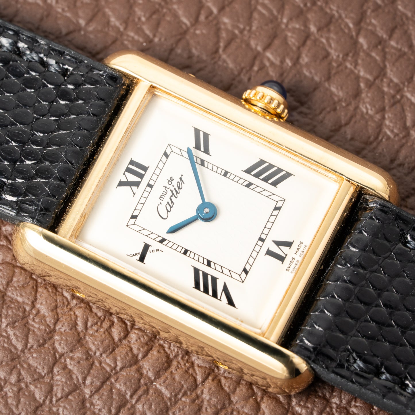Cartier Tank Must de Roman Dial Vermeil Ref 2415