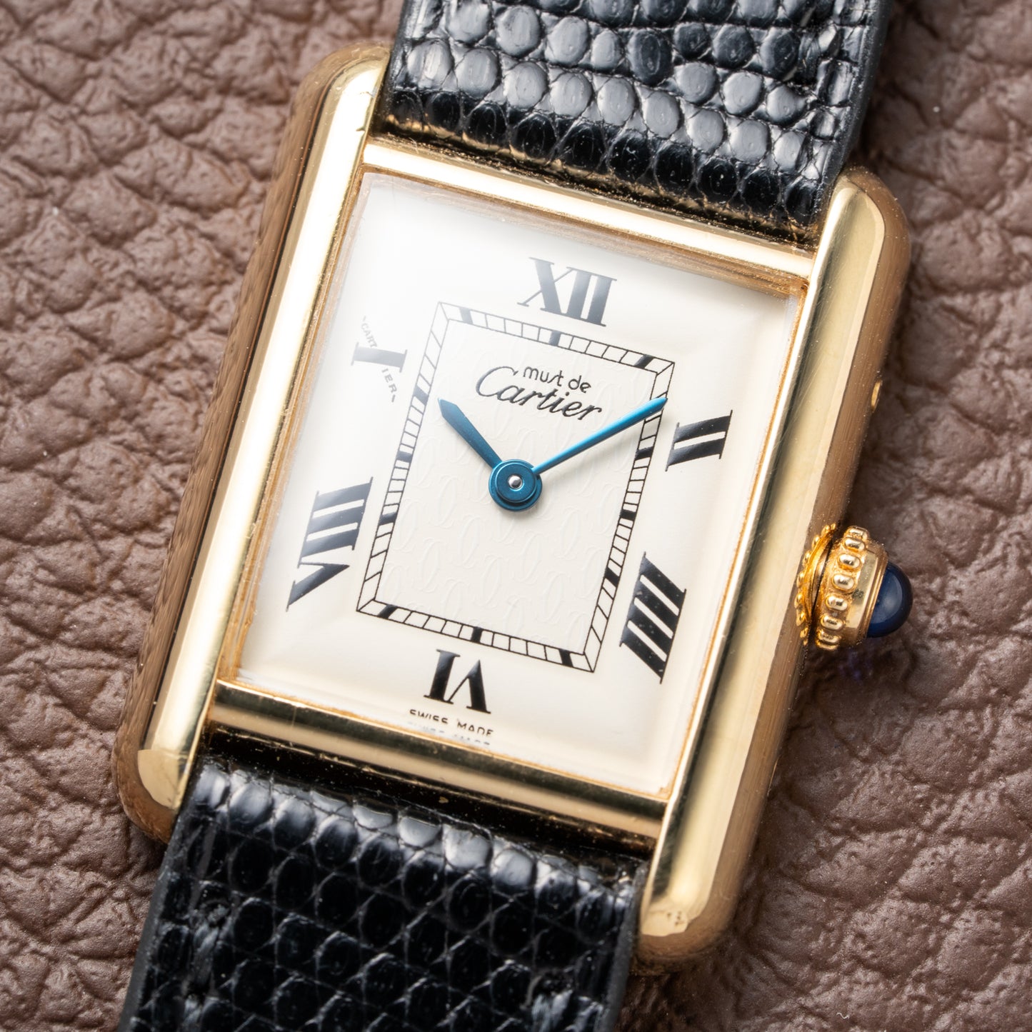 Cartier Tank Must de Roman Dial Vermeil Ref 2415